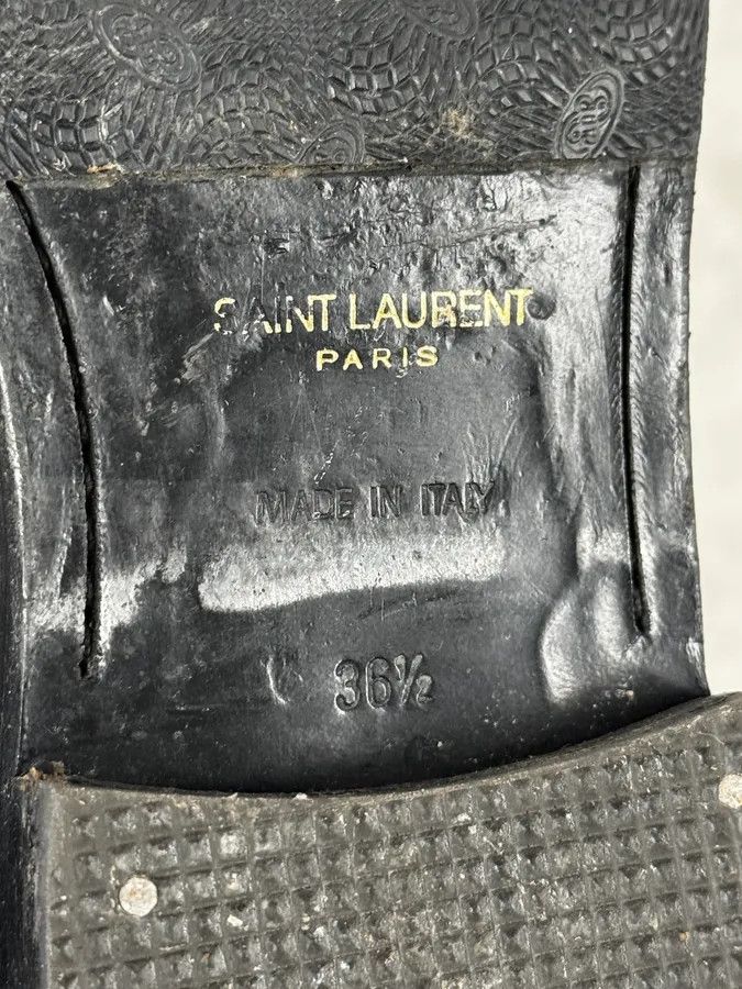 Saint Laurent Paris Saint Laurent Black Python Leather Boots Size US 5.5 / IT 35.5 - 9 Thumbnail