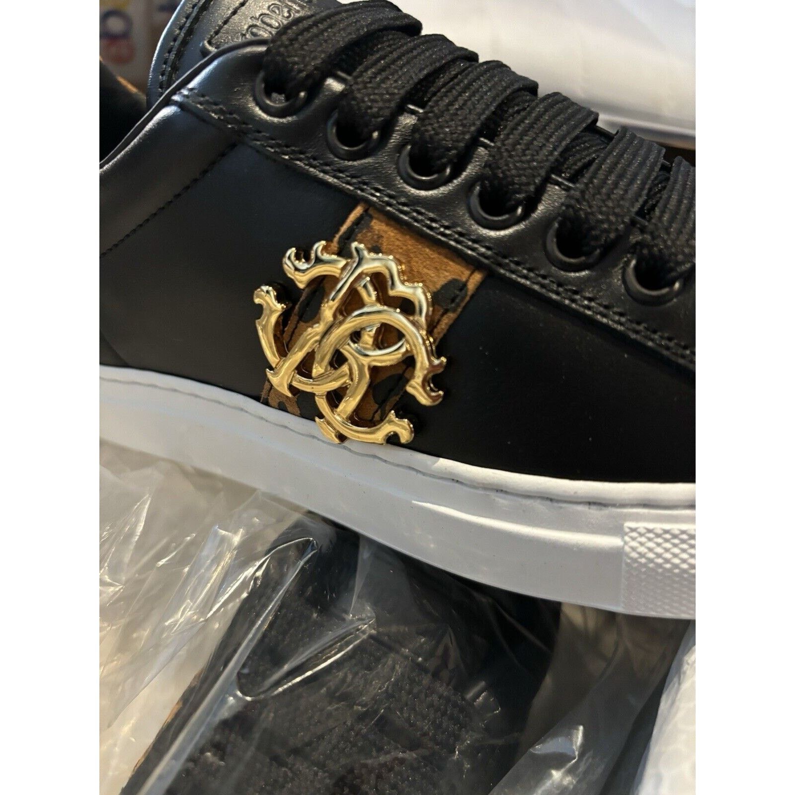 Cavalli Class × Just Cavalli × Roberto Cavalli Roberto Cavalli Leopard Print Black Low Sneaker 5.5 NIB $500 Size US 5.5 / IT 35.5 - 18 Thumbnail