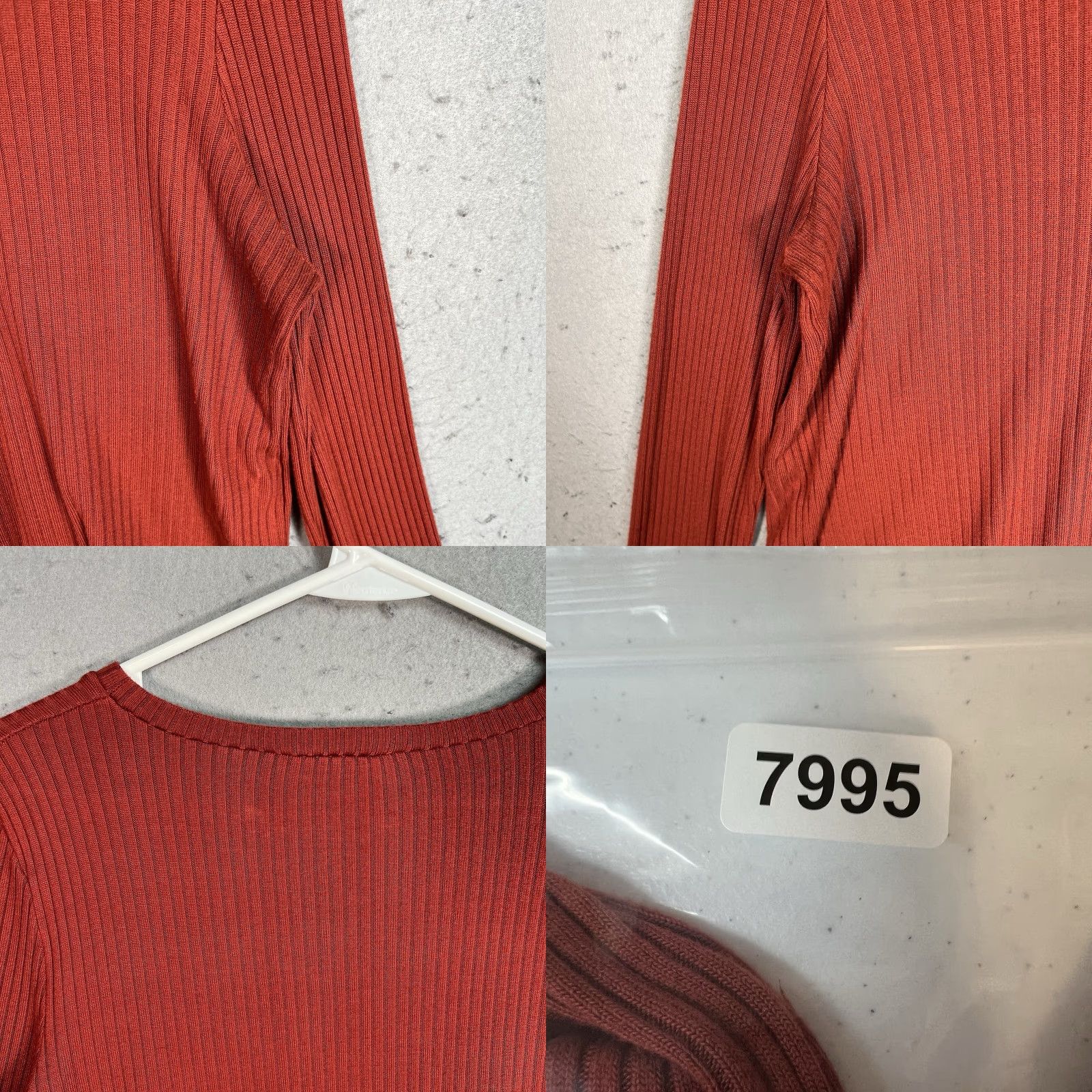 Reformation VINTAGE Reformation Shirt Womens Small Red Ribbed Wide Neck Long Sleeve Size S / US 4 / IT 40 - 8 Thumbnail