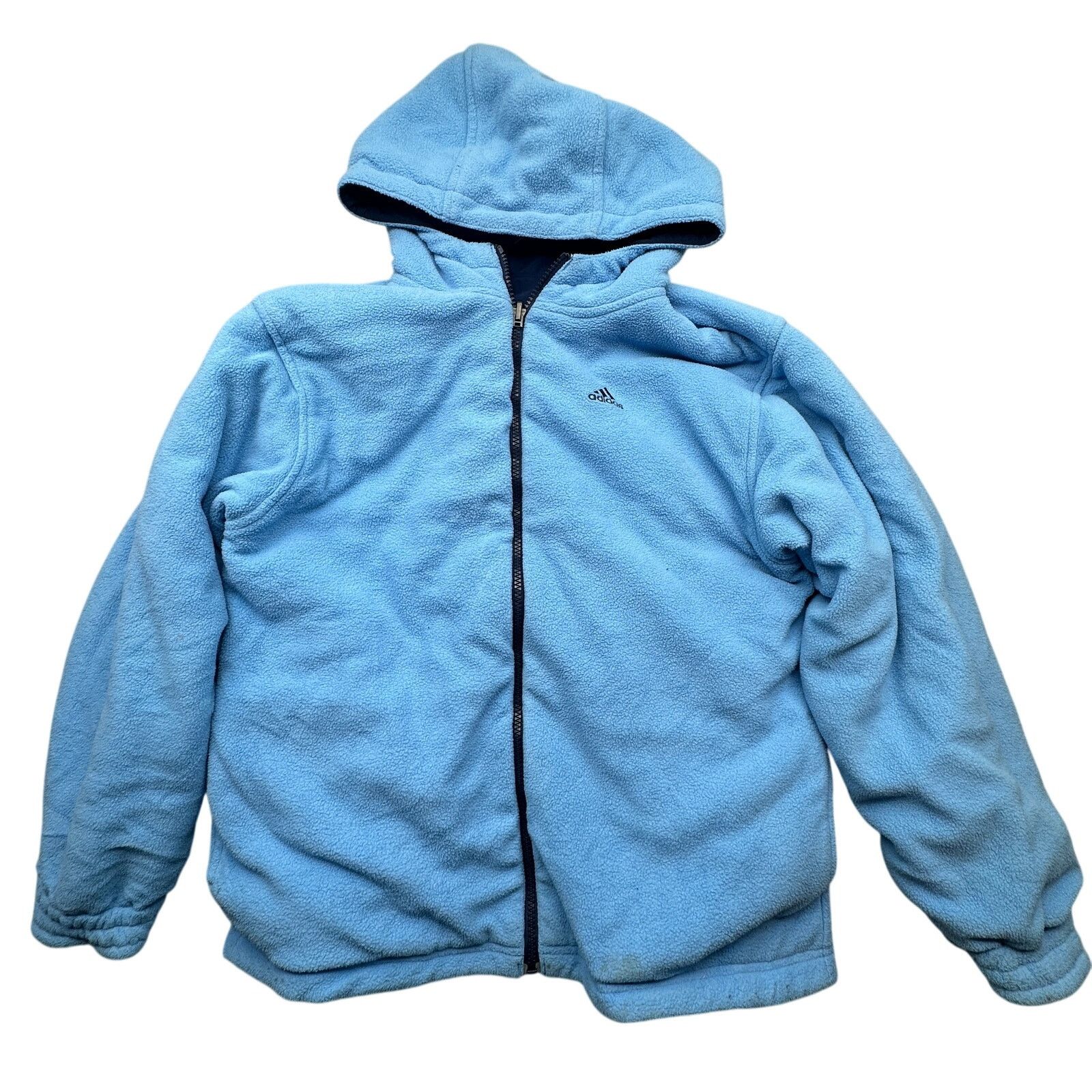 Adidas Vintage Adidas Fleece Reversible Hooded Jacket Womens Medium Size M / US 6-8 / IT 42-44 - 3 Thumbnail