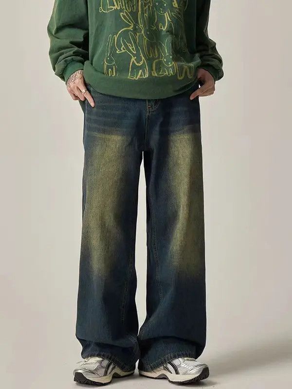 Japanese Brand VIBE Vintage washed and worn straight-leg wide-leg jeans Size US 30 / EU 46 - 6 Thumbnail