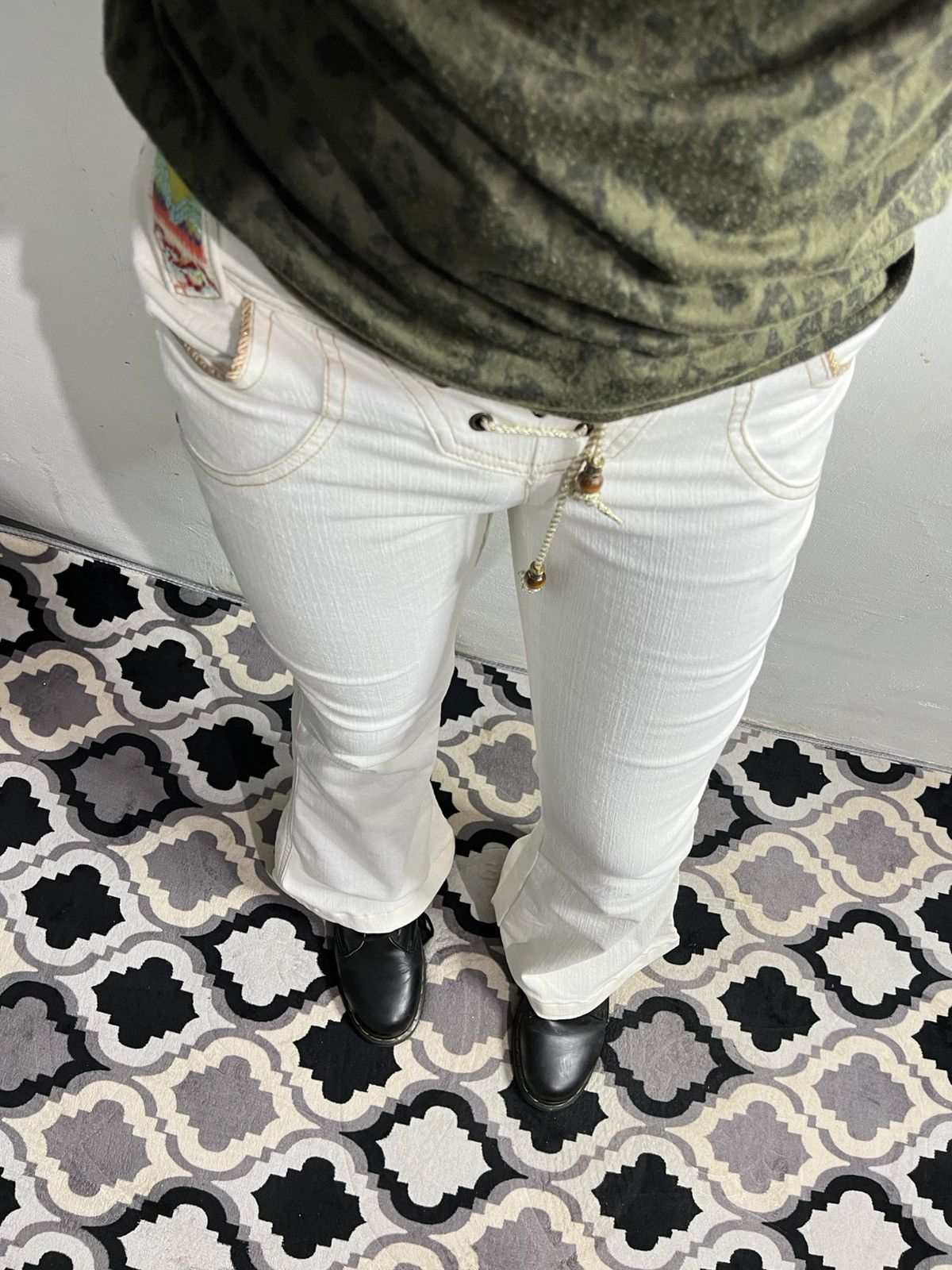 Le Grande Bleu (L.G.B.) Japanese egoist lace-up super flared stretch pants Size US 28 / EU 44 - 3 Thumbnail