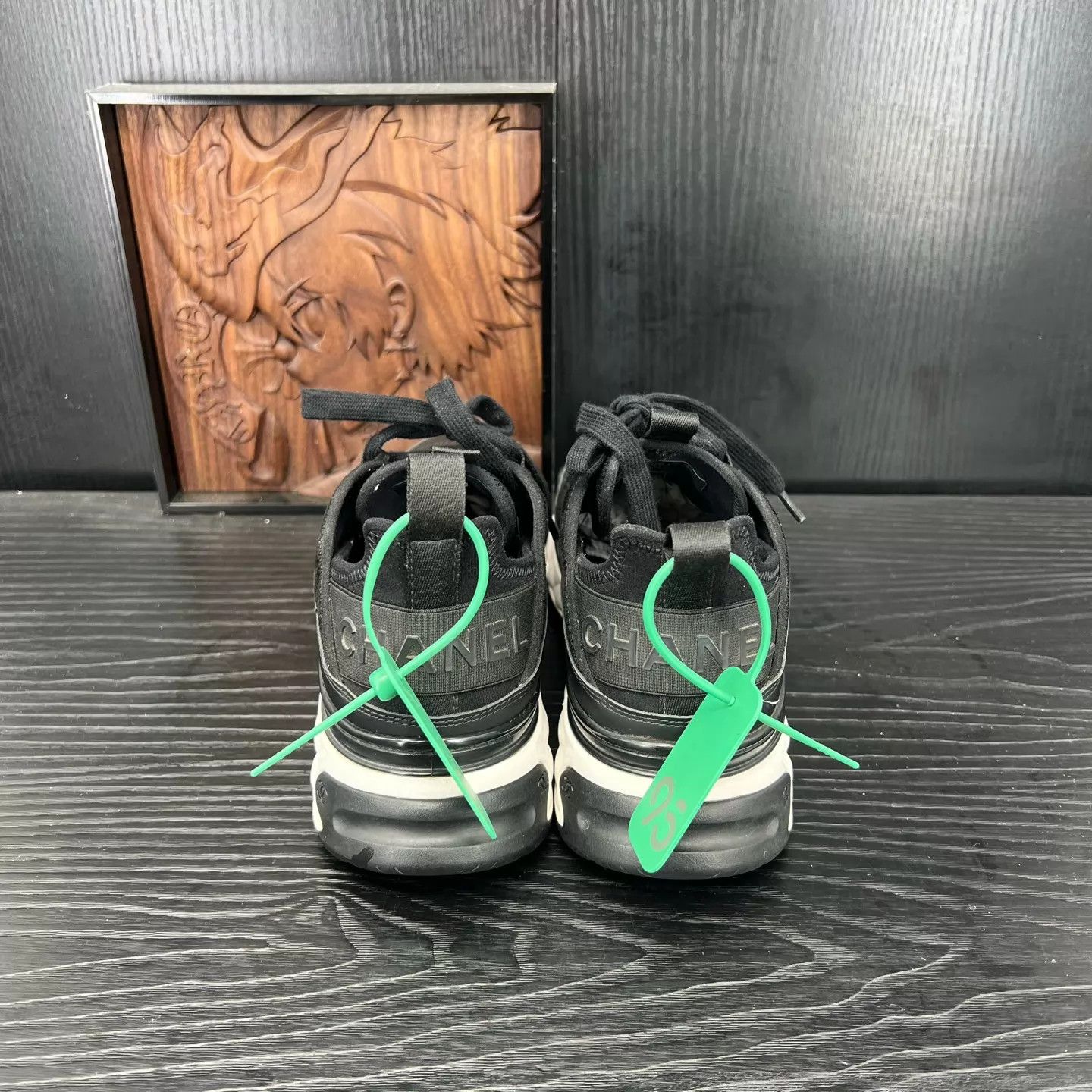 Chanel CHANEL Black Logo Sneakers Size US 7.5 / IT 37.5 - 5 Thumbnail