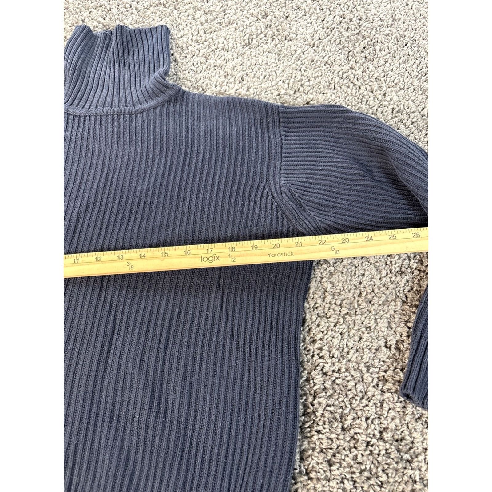 Vintage L.L. Bean Chunky Knit Turtleneck Sweater Mens M Reg Blue 100% Cotton Ribbed Pullover Long Sleeve Knit Classic Outdoor Mens Size US M / EU 48-50 / 2 - 3 Thumbnail