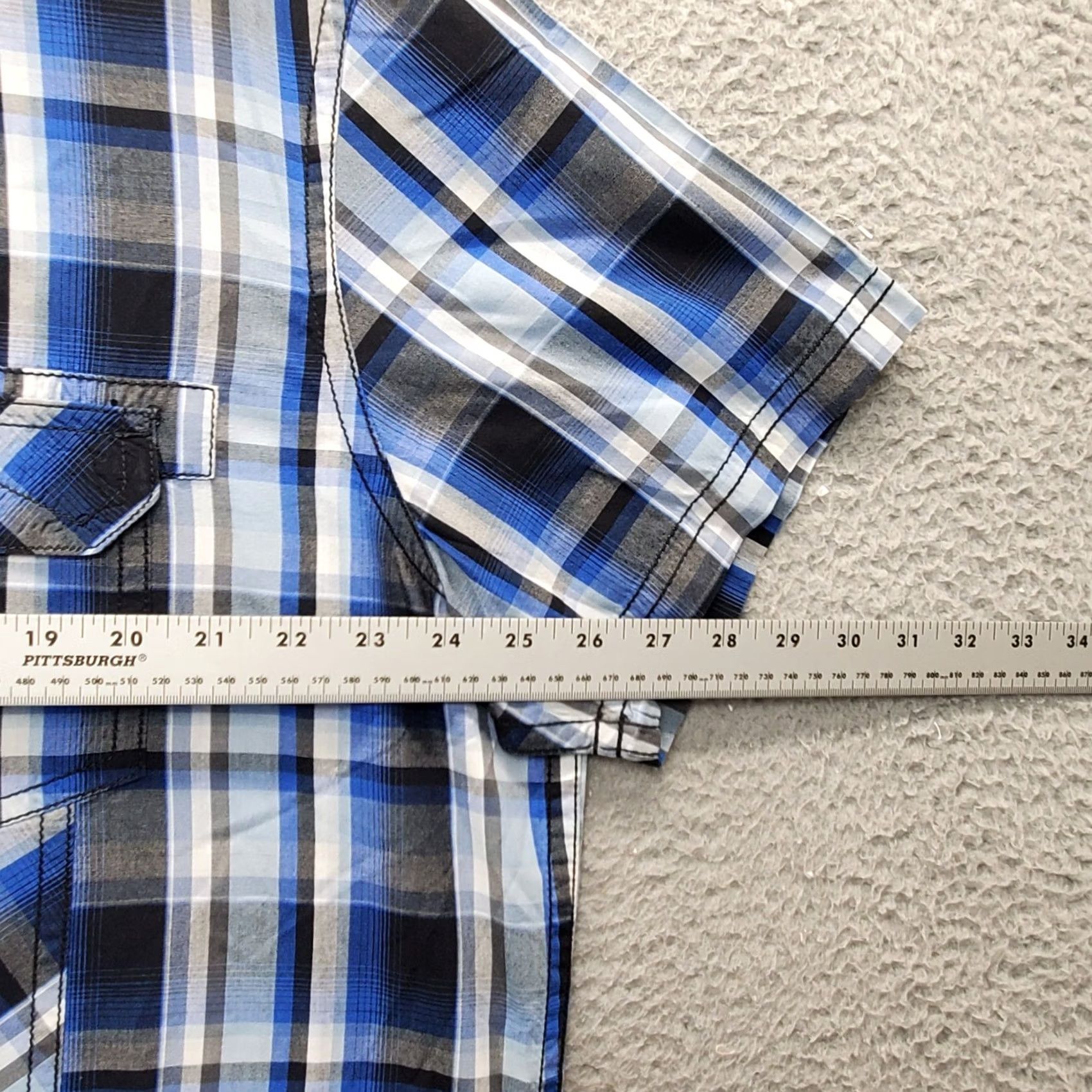 Vintage INC International Concepts Shirt Mens 2XL Multi Plaid Chest Pockets Short Sleeve Size US XXL / EU 58 / 5 - 6 Thumbnail