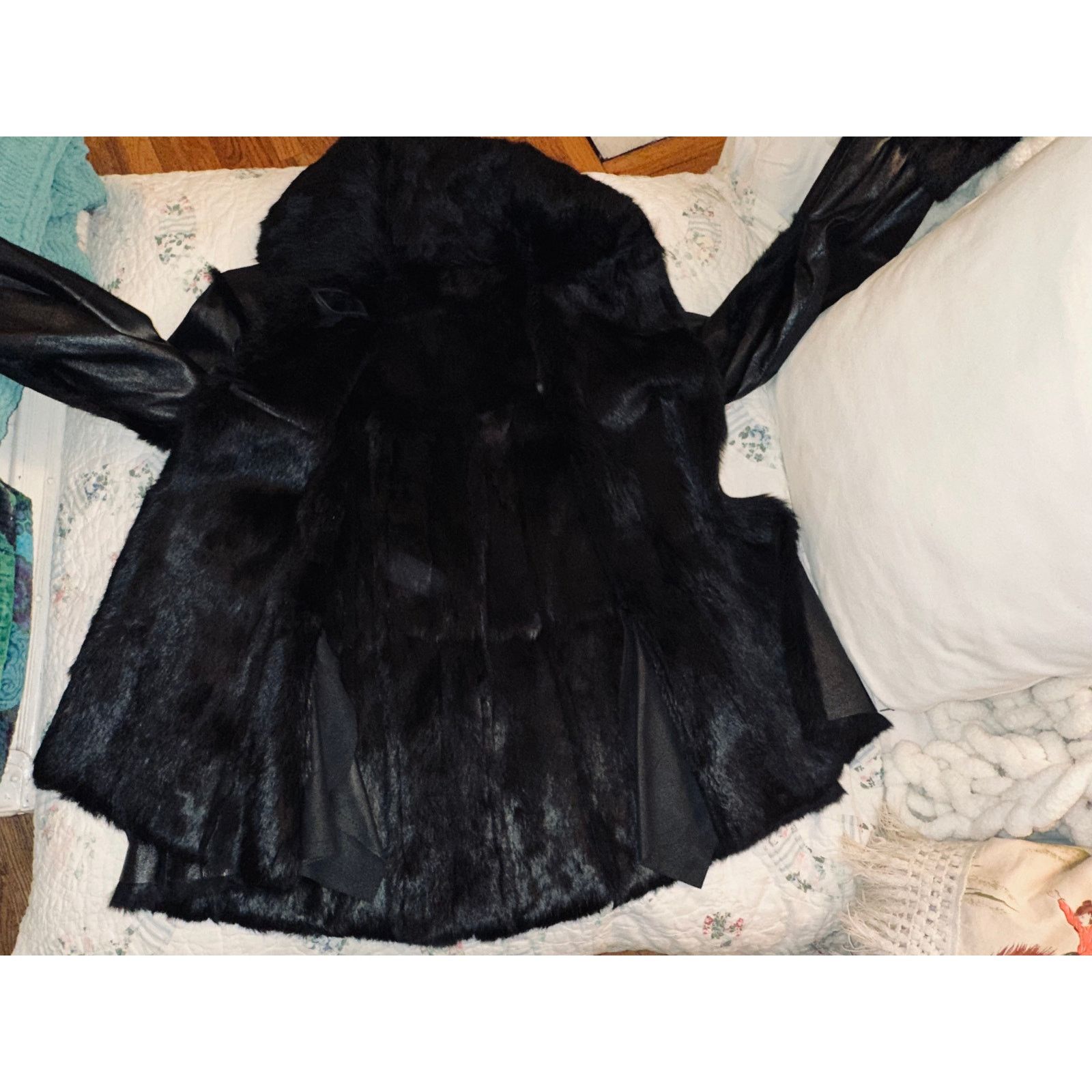 Vintage VINTAGE UNWORN BLACK TOSCANA SHEARLING SMOOTH LEATHER JACKET Size S / US 4 / IT 40 - 4 Thumbnail