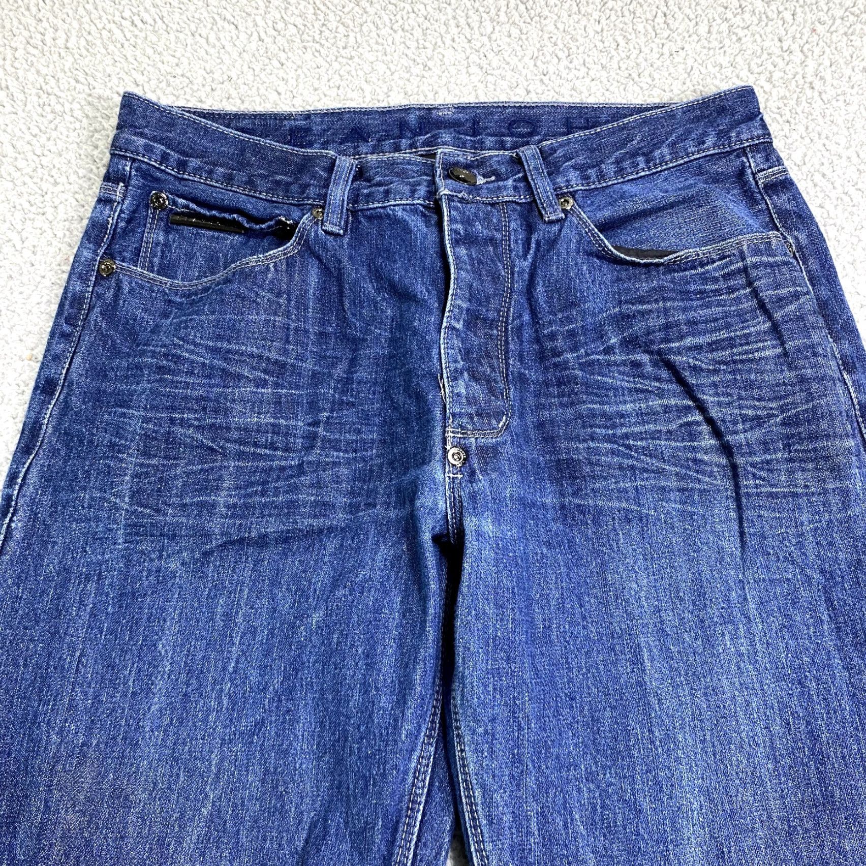 Sean John VINTAGE Sean John Jeans Mens 34x31 Blue Straight Leg Denim Hip Hop 90s Leather Jeans Size US 34 / EU 50 - 5 Thumbnail