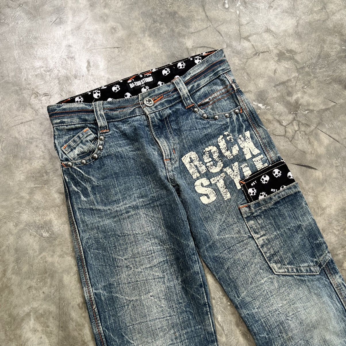 Hysteric Glamour 2000s Ba-Tsu Studio Vkei Style Skull Faded Jeans Size US 26 / EU 42 - 3 Thumbnail