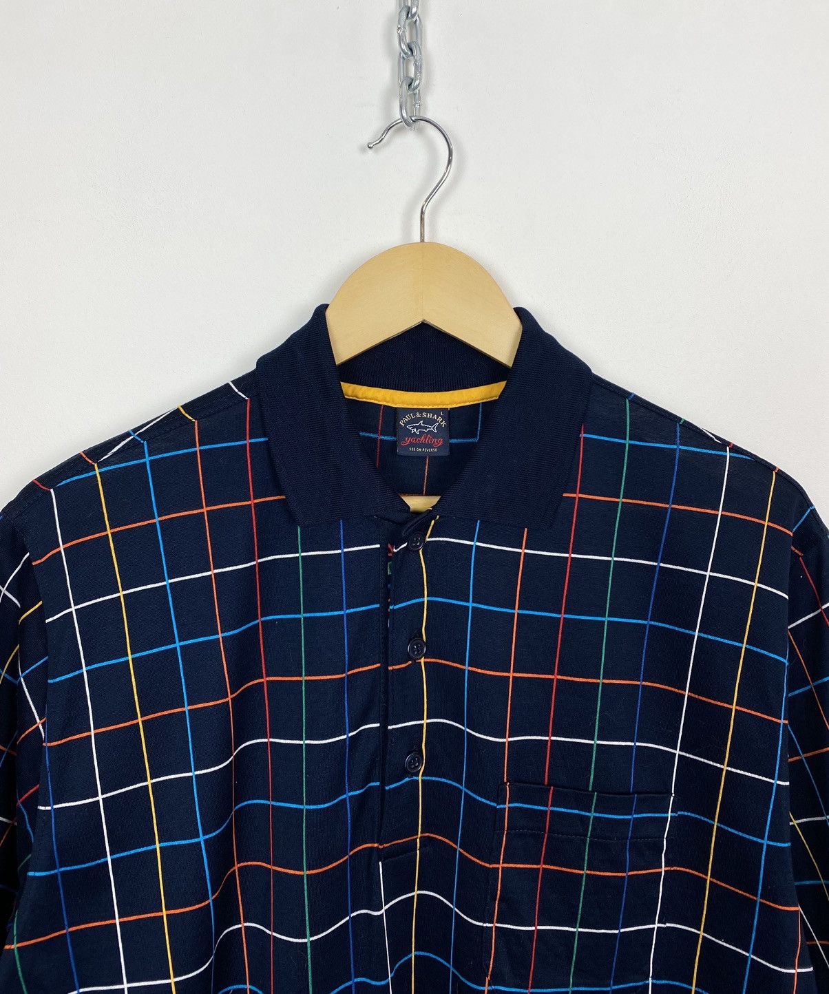 Paul & Shark Vintage Paul & Shark Polo Shirt Check Button-Up Short Sleeve Size US L / EU 52-54 / 3 - 2 Thumbnail