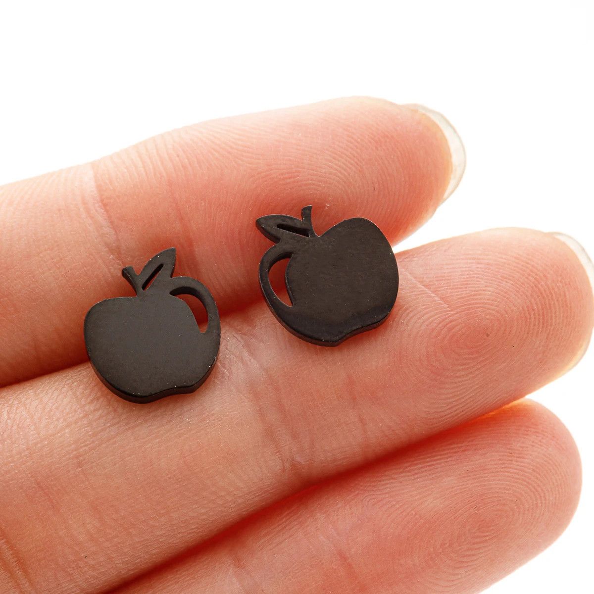 Jewelry Apple Stud Earrings Charm Earring Gift Size ONE SIZE - 1 Preview