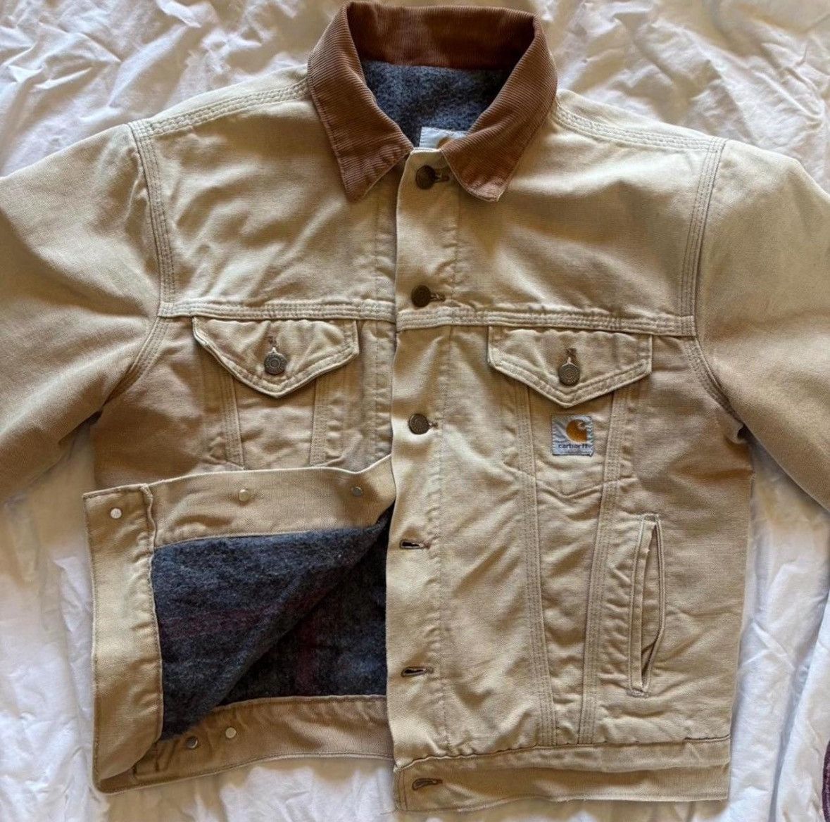 Carhartt Vintage 1990s Carharrt trucker fitted Jacket Size US S / EU 44-46 / 1 - 5 Thumbnail