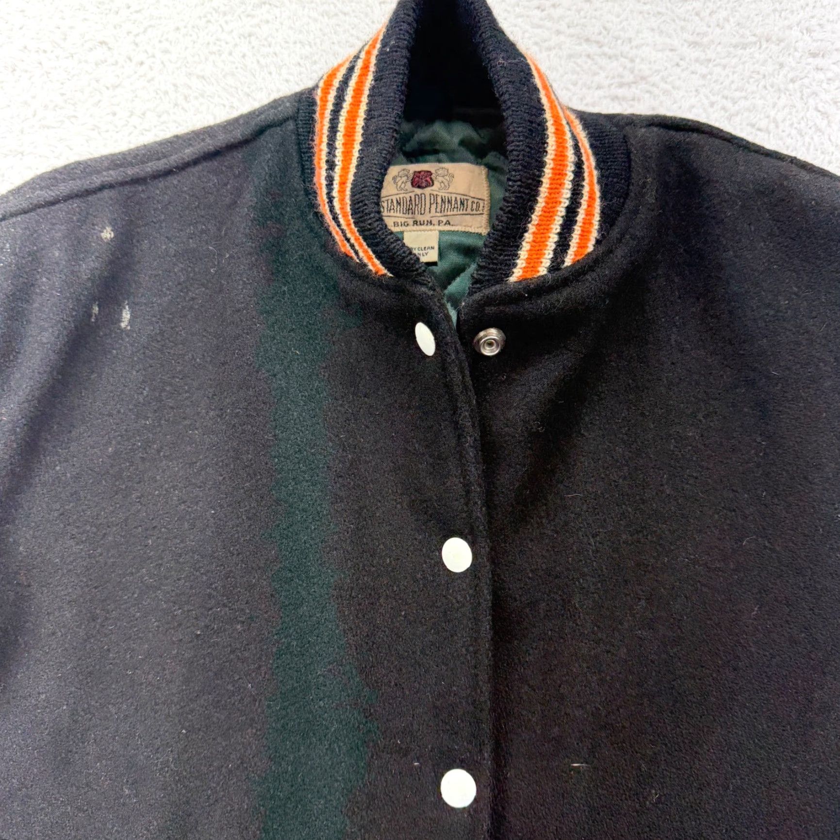 CO Vintage Standard Pennant Co Men S Wool Varsity Letterman Jacket Black Orange USA Size US S / EU 44-46 / 1 - 2 Thumbnail