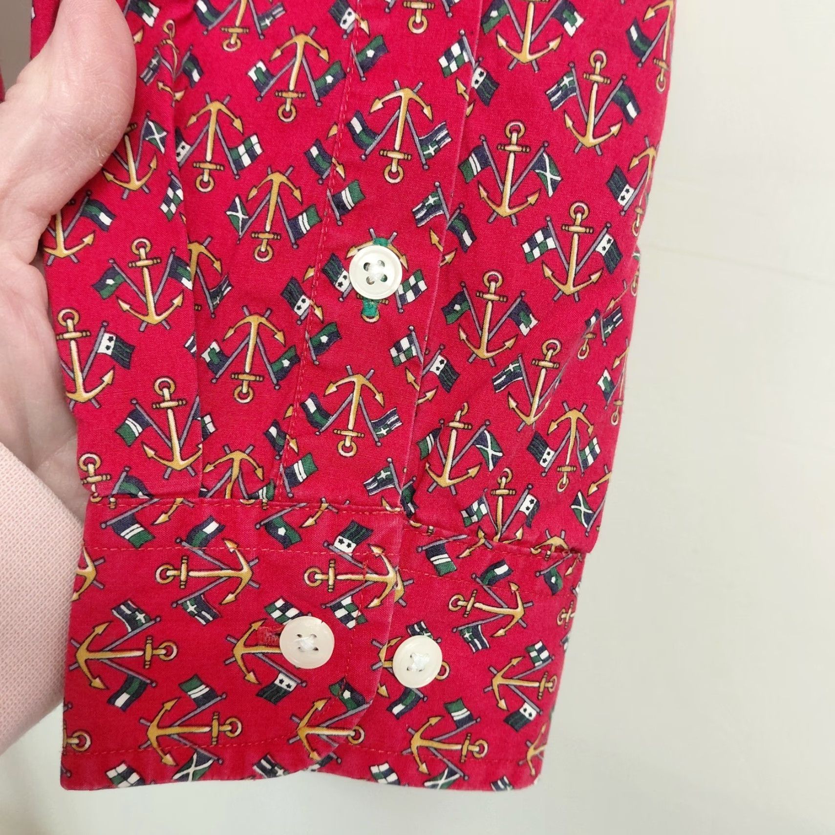 Tommy Hilfiger Tommy Hilfiger Logo Shirt Men L Red Preppy All Over Print Nautical Yacht Flags Button-Up Collared Pocket Size US L / EU 52-54 / 3 - 7 Thumbnail