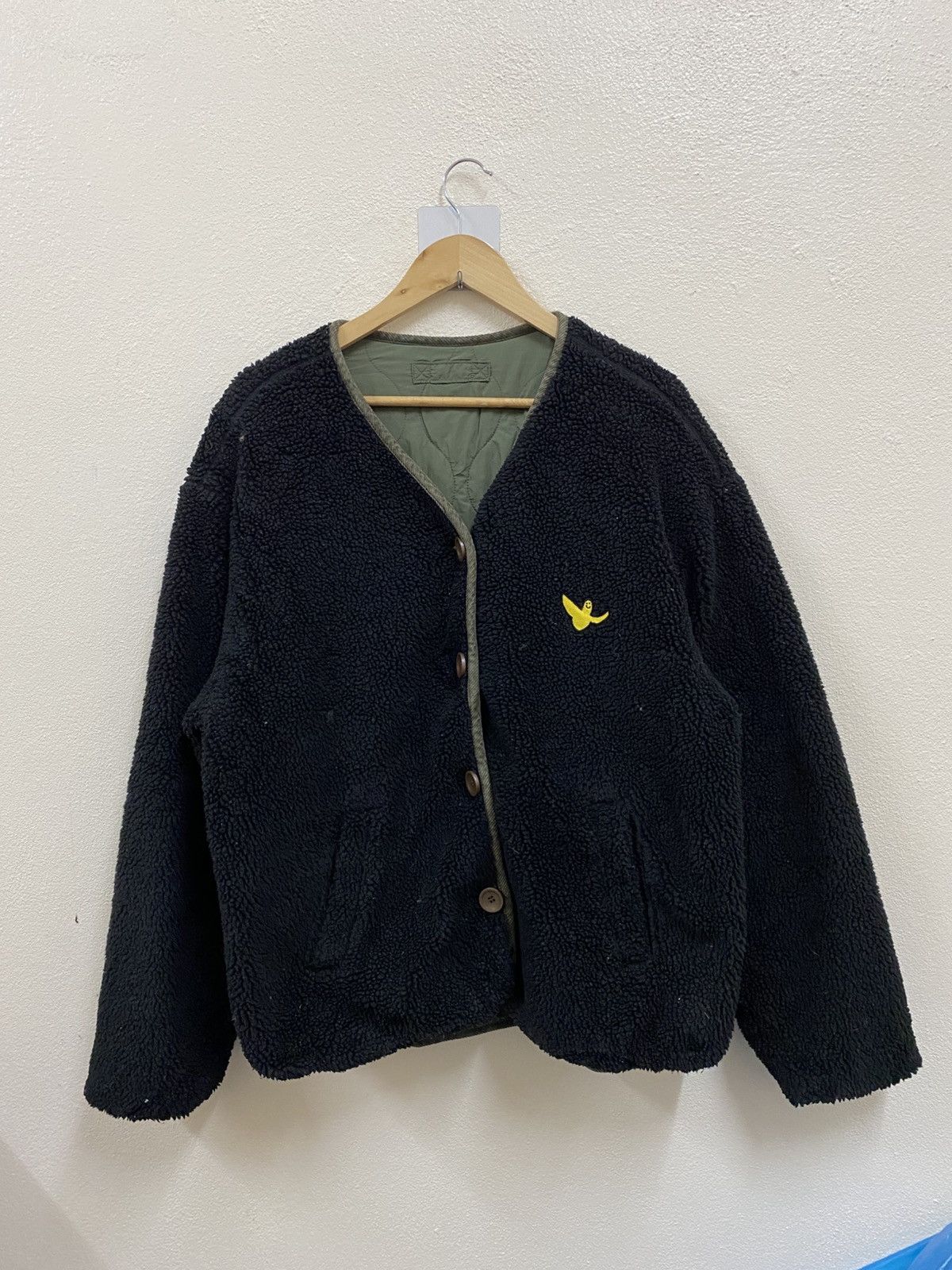 Vintage Vtg Mark Gonzales Sherpa Black Jacket - Revisible Size US L / EU 52-54 / 3 - 1 Thumbnail