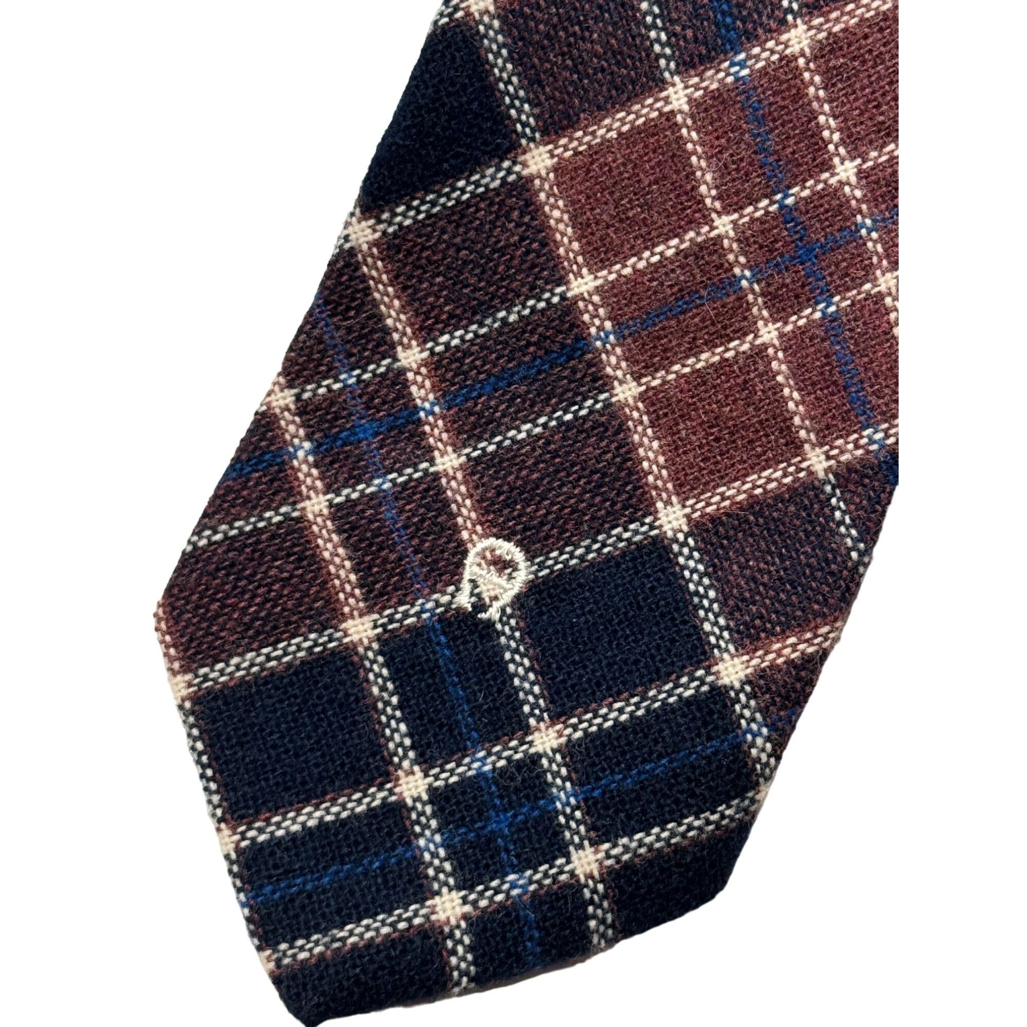 Etienne Aigner NOS Vtg Etienne Aigner LOGO A PLAID Tartan Wool Necktie Size ONE SIZE - 2 Thumbnail