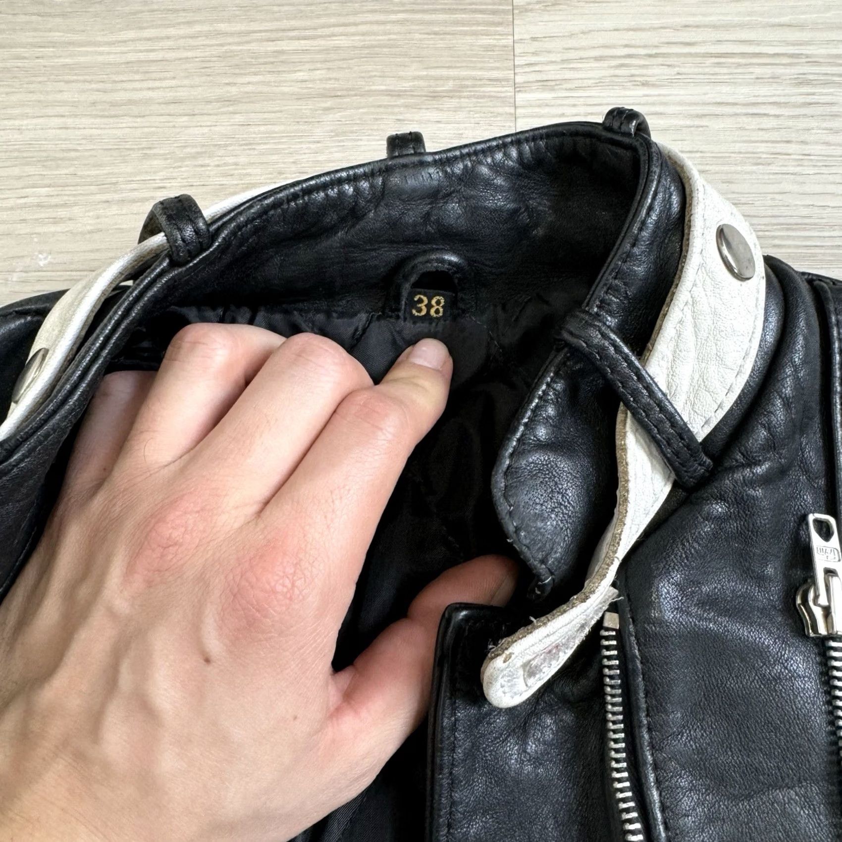 Vintage VINTAGE Belmo Design Leather Jacket Moto Motorcycle Multi Zip Size 38 Men Black 80s Size US XXS / EU 40 - 6 Thumbnail