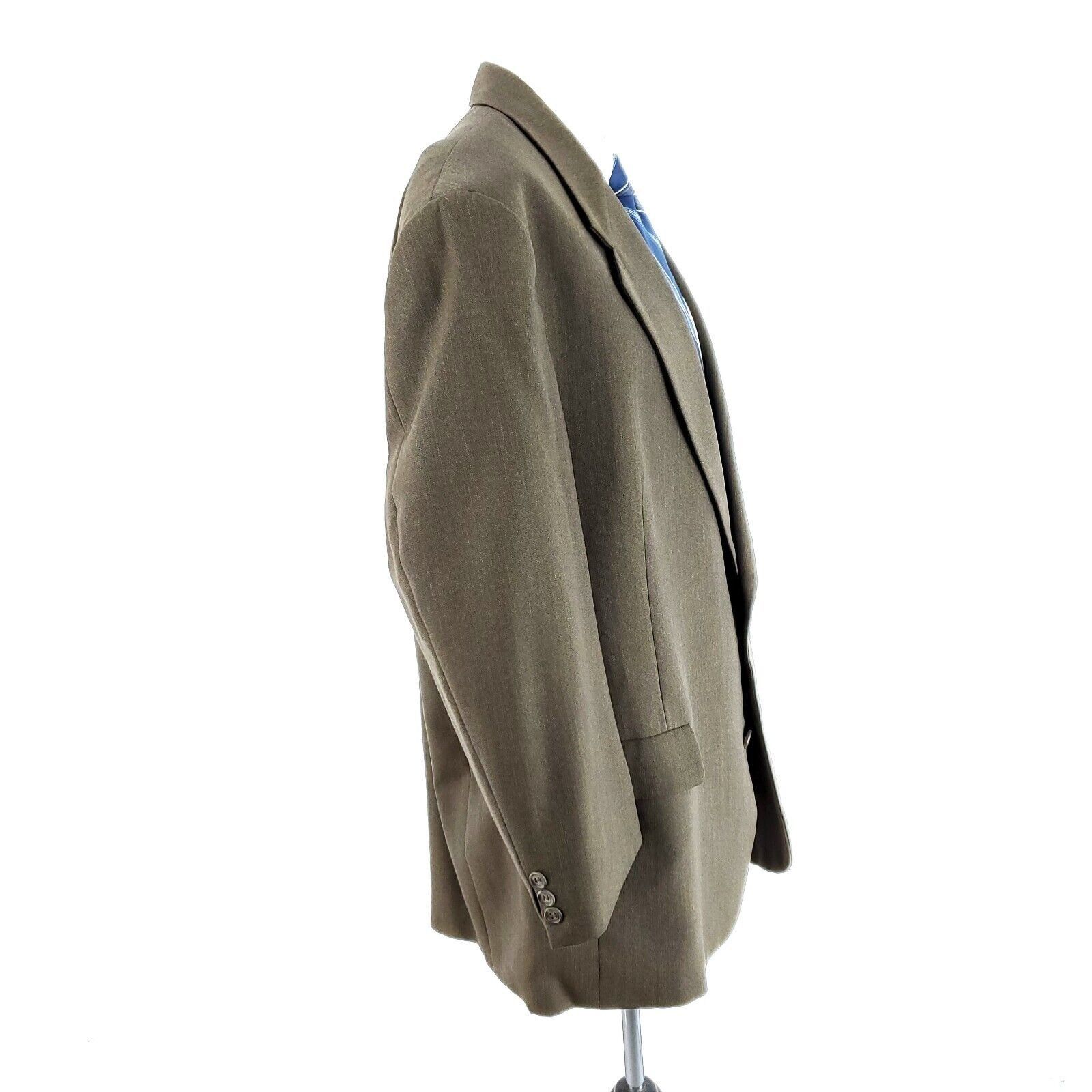 Hart Schaffner Marx Hart Schaffner Marx Wool 2 Button Sport Coat 46L Green Blaz Size 46L - 6 Thumbnail