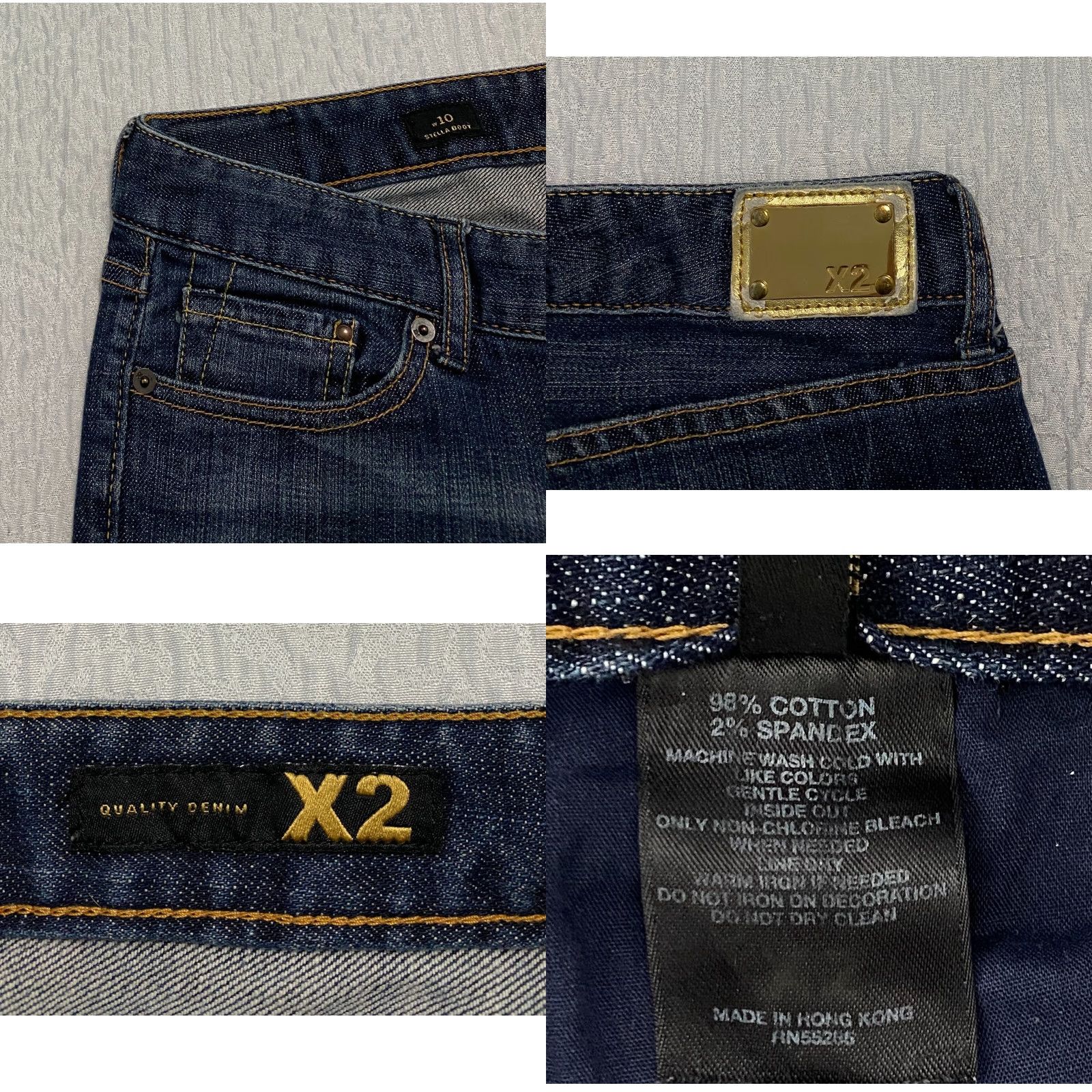 Vintage X2 Quality Denim Jeans Bootcut 5-Pocket Pockets Womens Size 8 Blue Denim Embroidered Stella Emerging Size 24" / US 00 / IT 34 - 8 Thumbnail