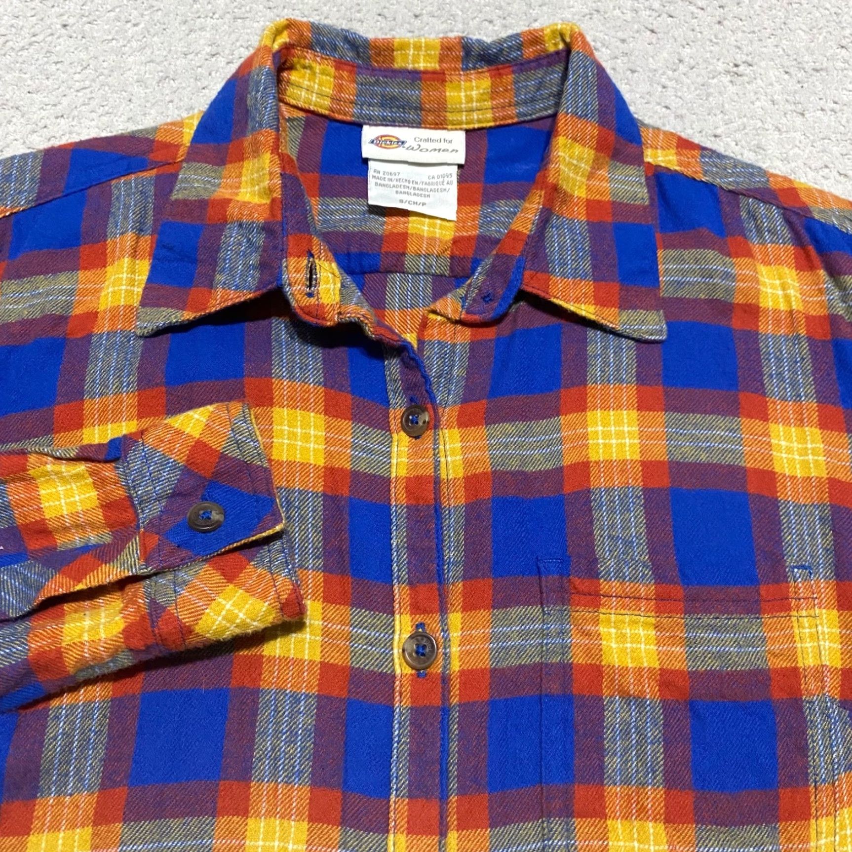 Dickies Dickies Womens Shirt Small Multicolor Plaid Check Flannel Button Up Long Sleeve Casual Workwear Size S / US 4 / IT 40 - 5 Thumbnail