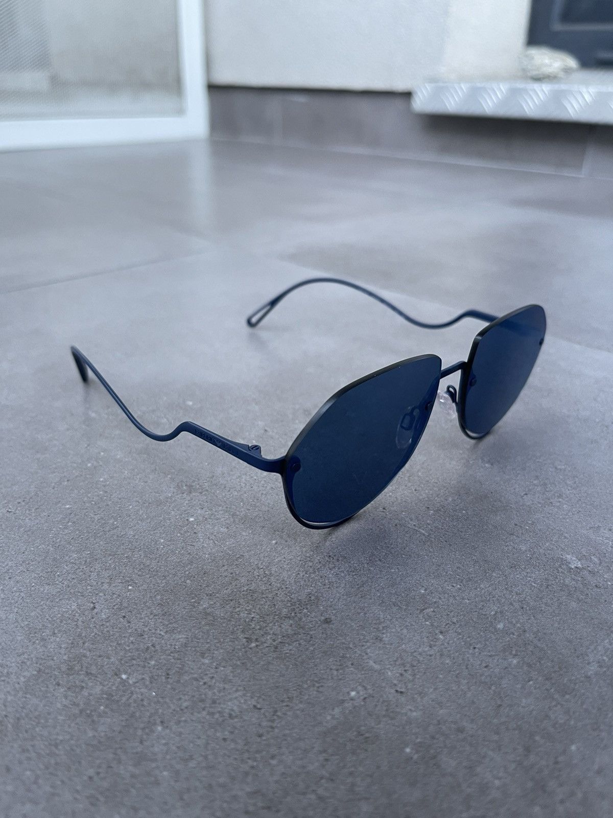 Emporio Armani Emporio Armani EA2137 3018/55 Blue Aviator Sunglasses Size ONE SIZE - 9 Thumbnail