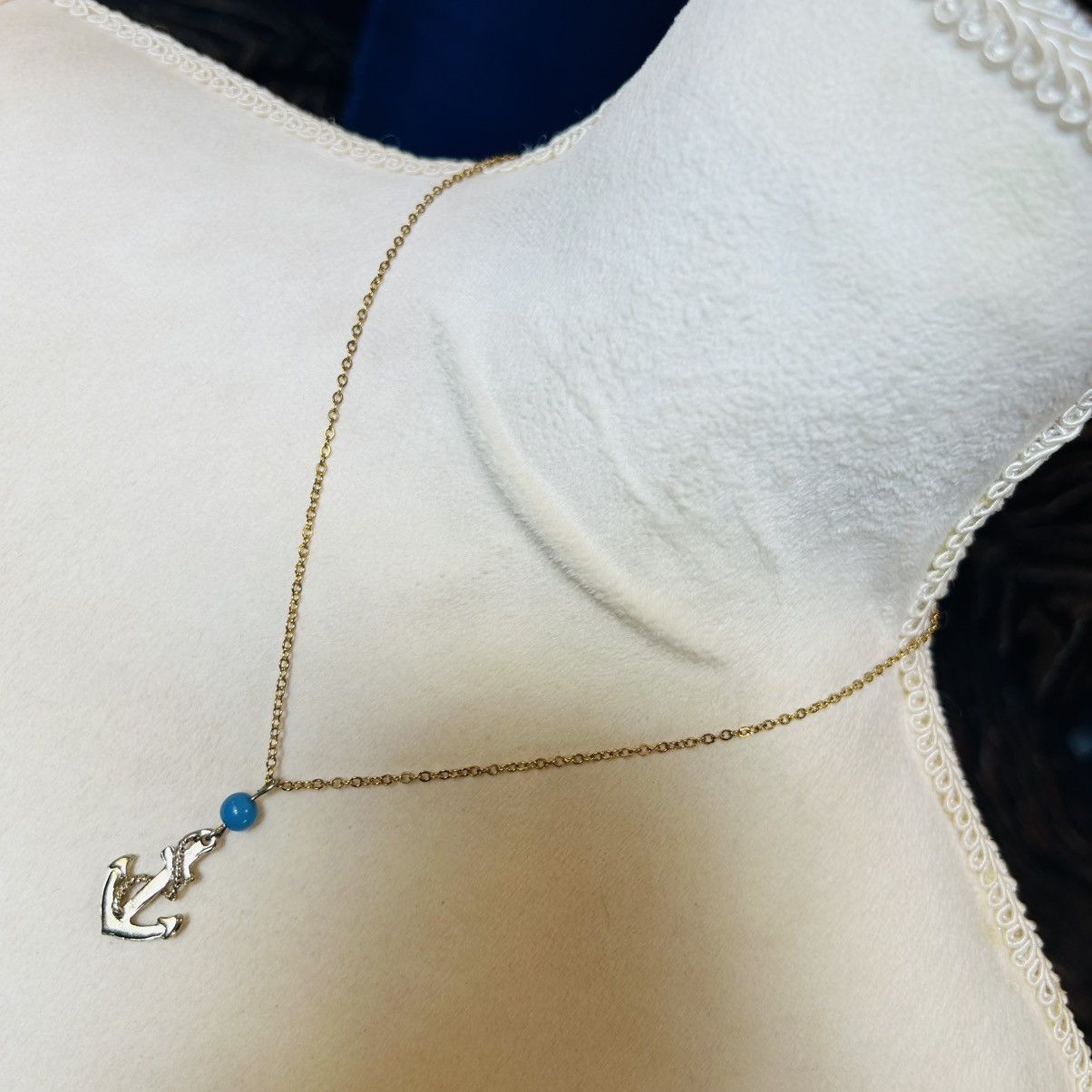 Vintage Handcrafted vintage anchor pendant on chain necklace Size ONE SIZE - 1 Thumbnail