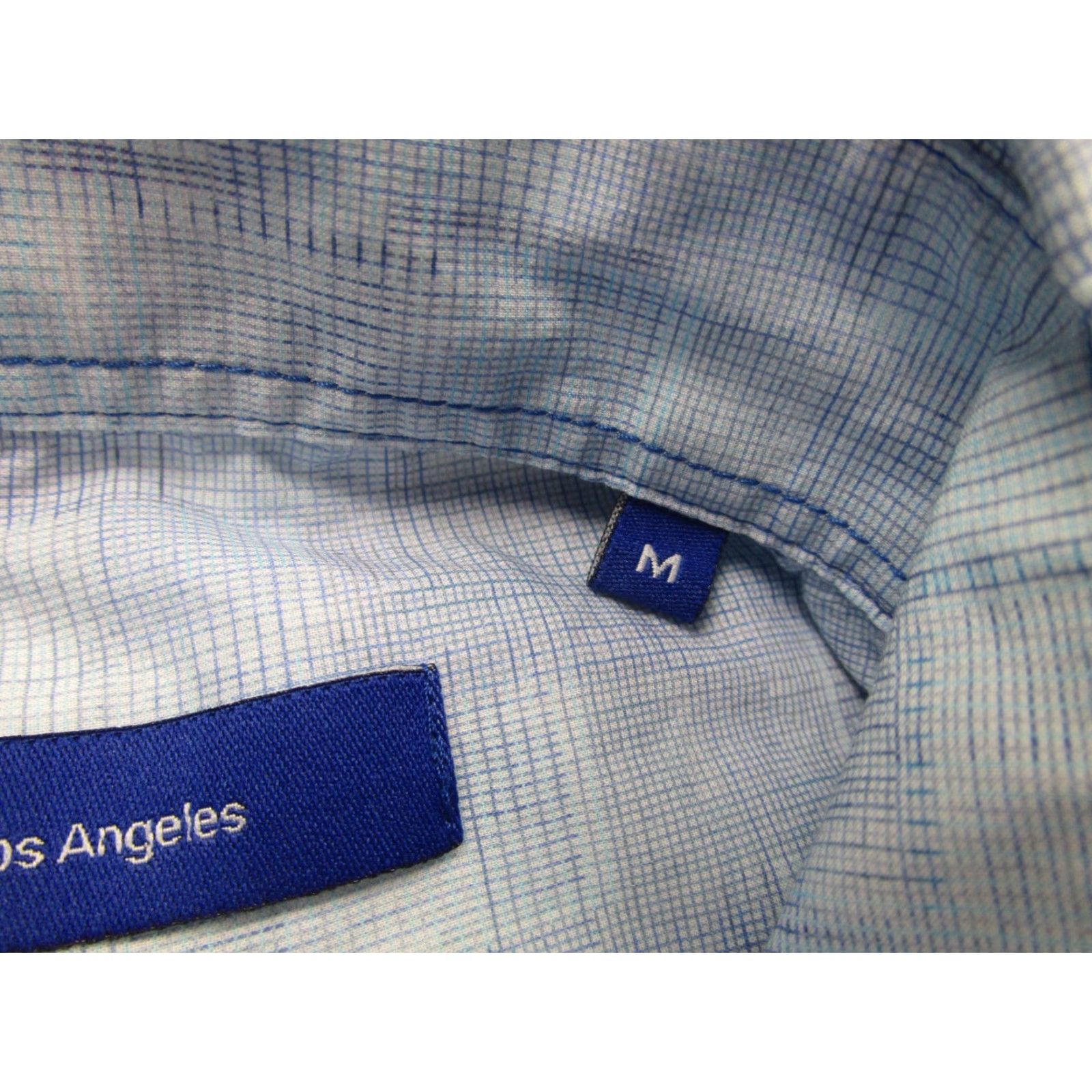 George Georg Roth Shirt Mens Medium Blue Check Plaid Artsy Water Color Long Sleeve Size US M / EU 48-50 / 2 - 5 Thumbnail