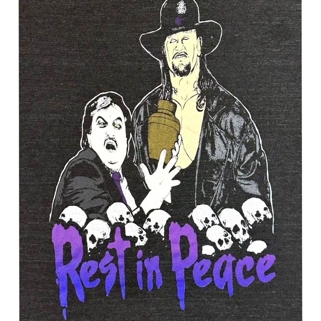 Vintage Homage Shirt Adult Medium Black Undertaker & Paul Bearer Rest In Peace Tee Mens Size US M / EU 48-50 / 2 - 3 Thumbnail