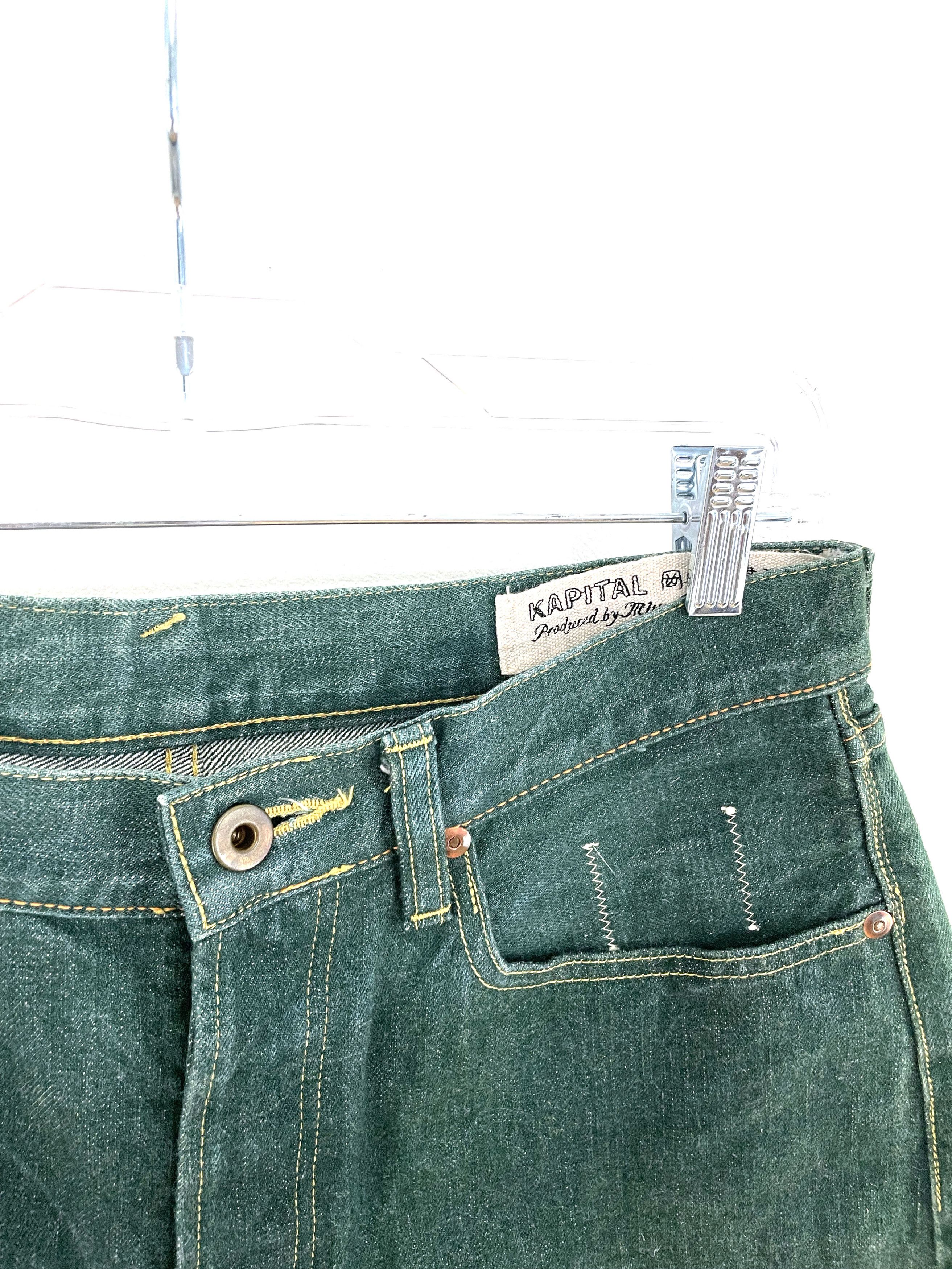 Kapital Green Denim Shorts Size US 30 / EU 46 - 3 Thumbnail