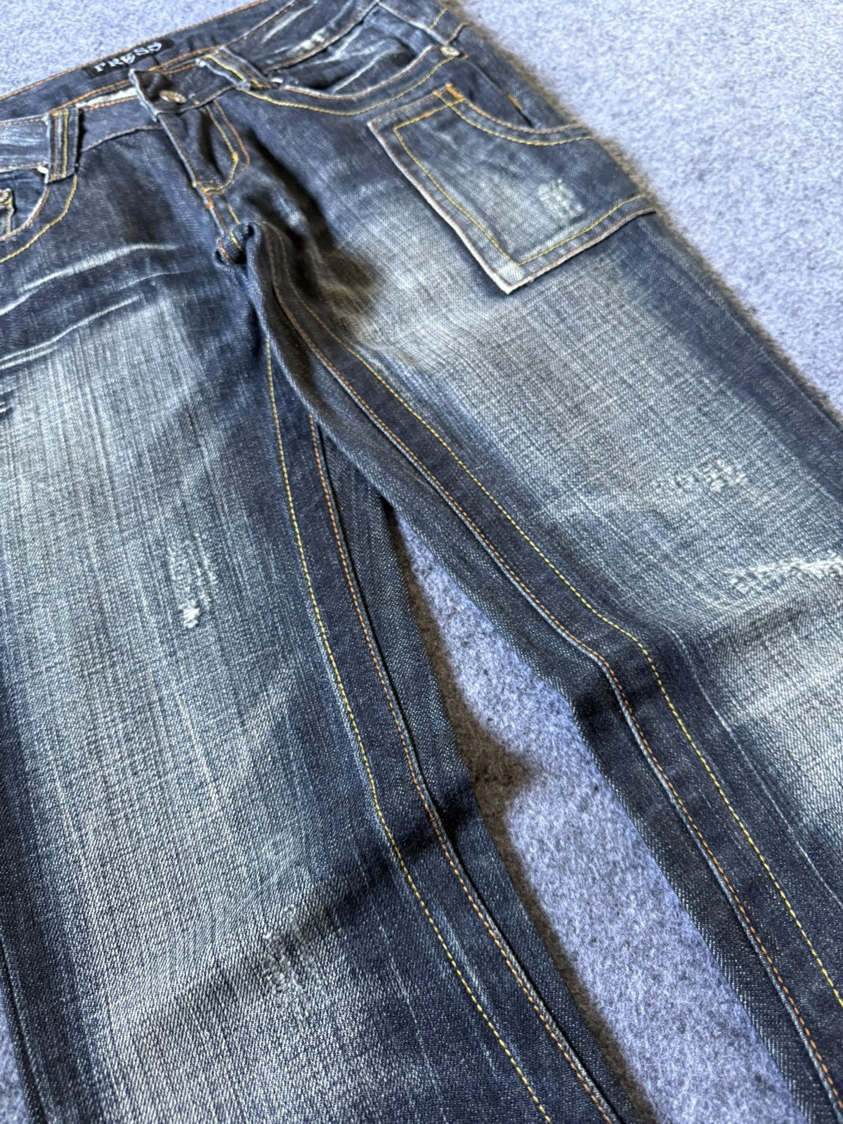 If Six Was Nine Press Japan Embroidered Tribal Paneled Spiral Flared Jeans Size US 27 - 12 Thumbnail