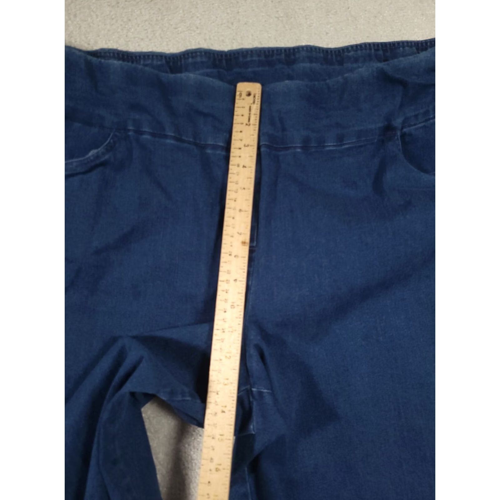 Vintage Alfred Dunner Pants DIN Denim Blue 22W Plus Pull On Straight Leg Vintage: No (adapted to rules) Size 40" / US 18 - 7 Thumbnail