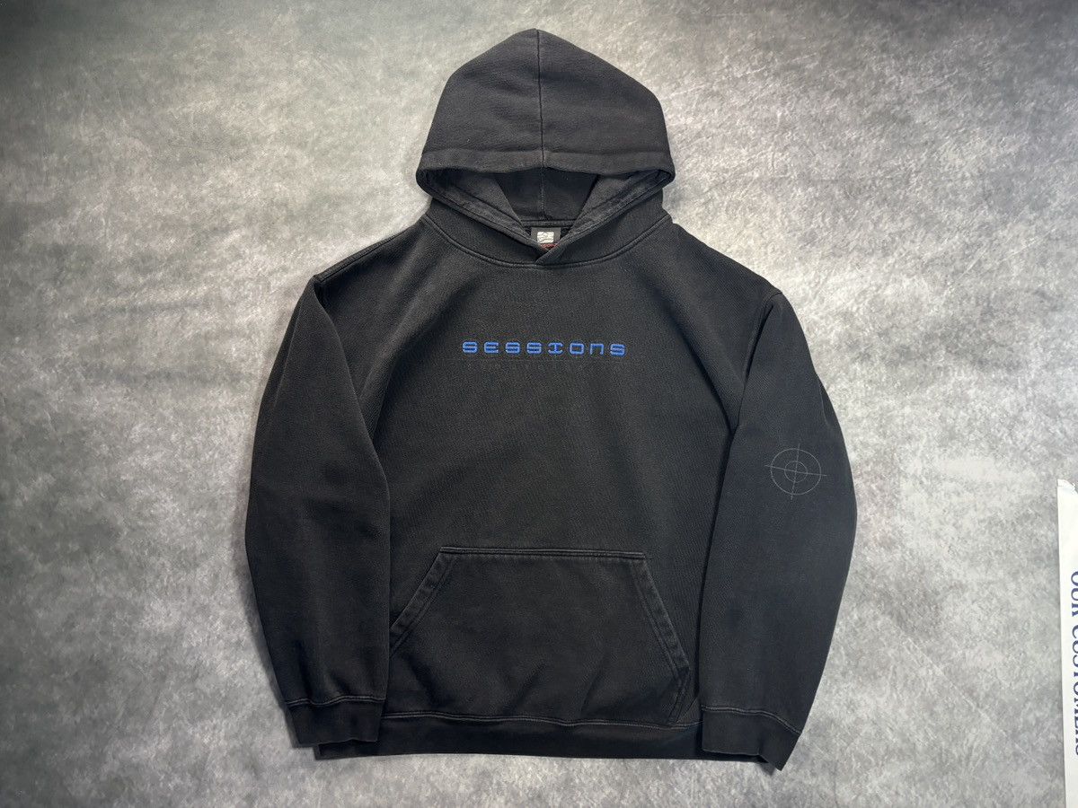 Sessions 1990s Vintage Sessions Hoodie Faded Snowboard Skateboard Y2K Size US L / EU 52-54 / 3 - 11 Thumbnail