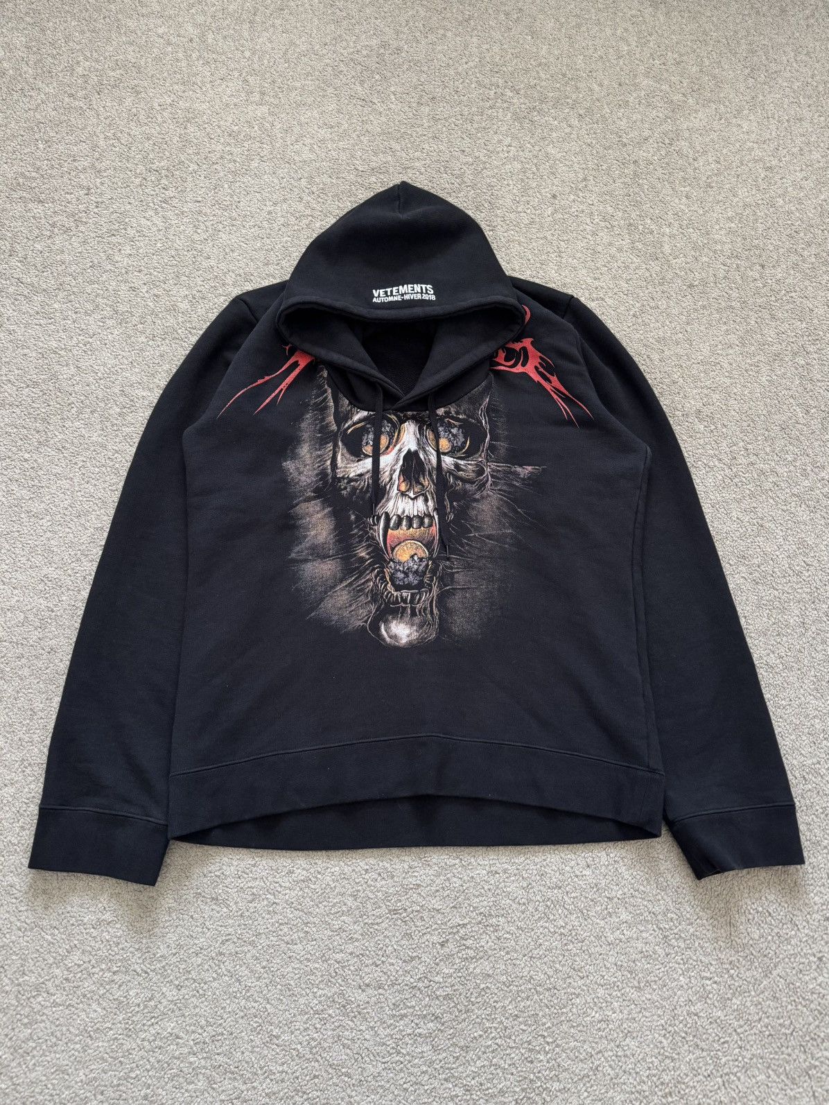 VETEMENTS Misplaced Hoodie パーカー Vetements AW17 misplaced Metal Skull Hoodie SZ:XS|S