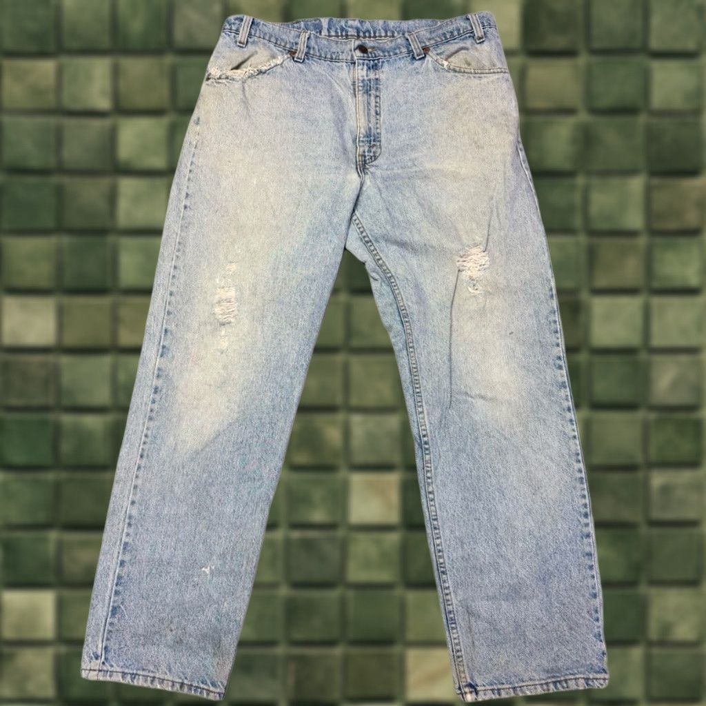 Levi's VINTAGE Levi's 506 Jeans Men 38x30 Distressed Orange Tab 5-Pocket Straight USA Made 80s 90s Hipster Grunge Denim Blue 100% Cotton Mens Size US 38 / EU 54 - 1 Thumbnail