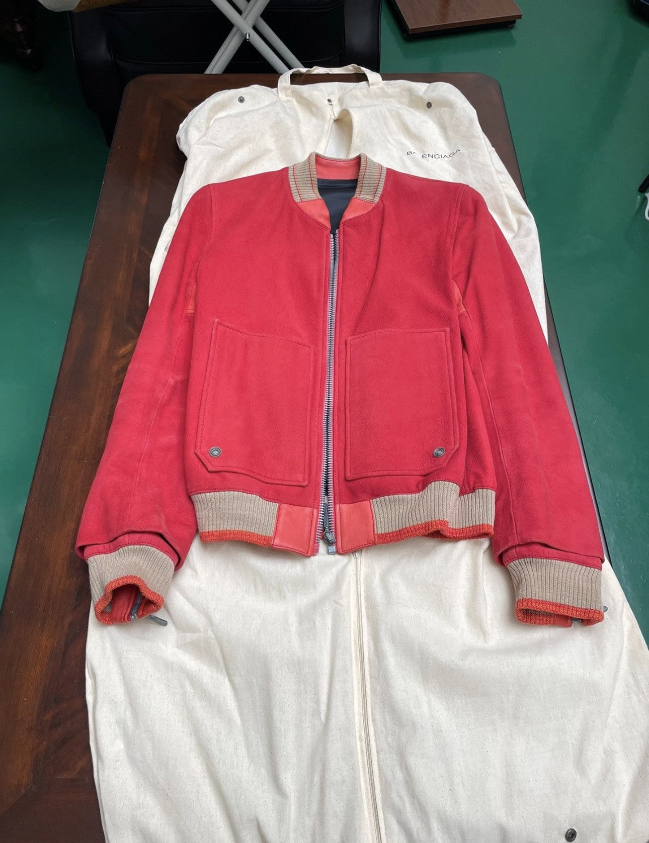Balenciaga Balenciaga red buffalo leather jacket Size US M / EU 48-50 / 2 - 1 Thumbnail