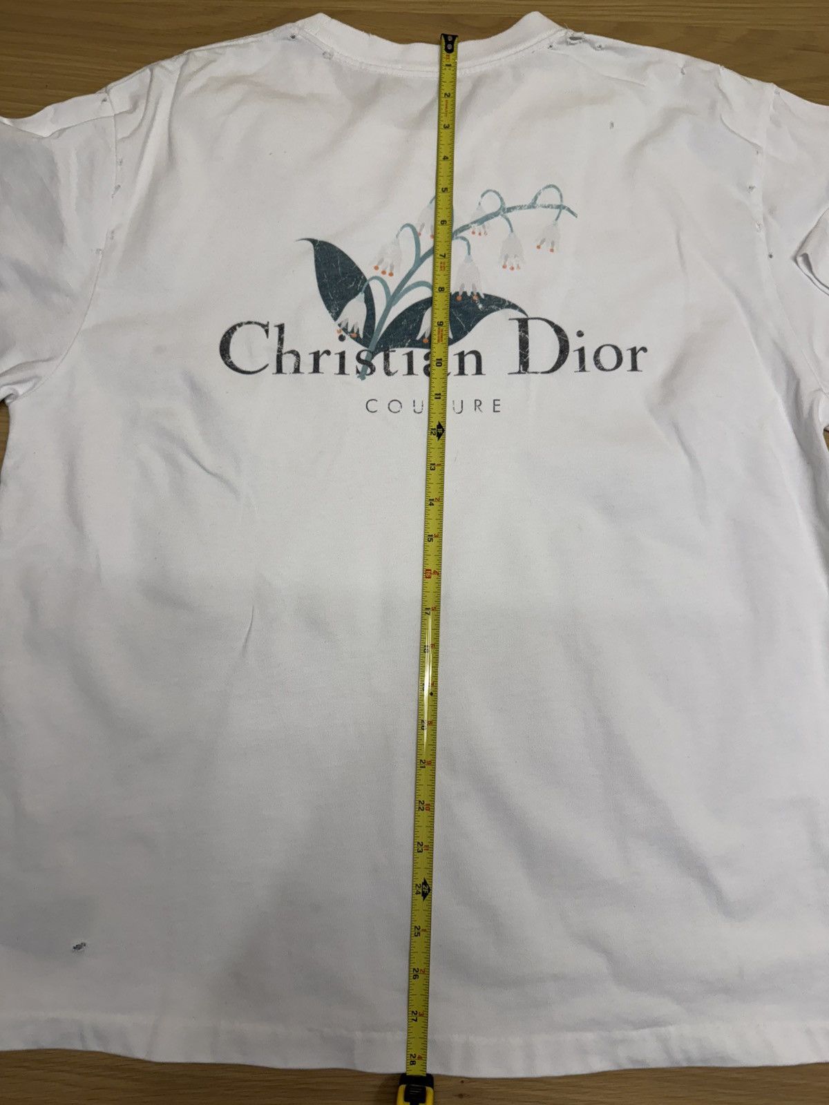 Dior Christian Dior Distressed Tee Lily Print -XL Size US XL / EU 56 / 4 - 13 Thumbnail