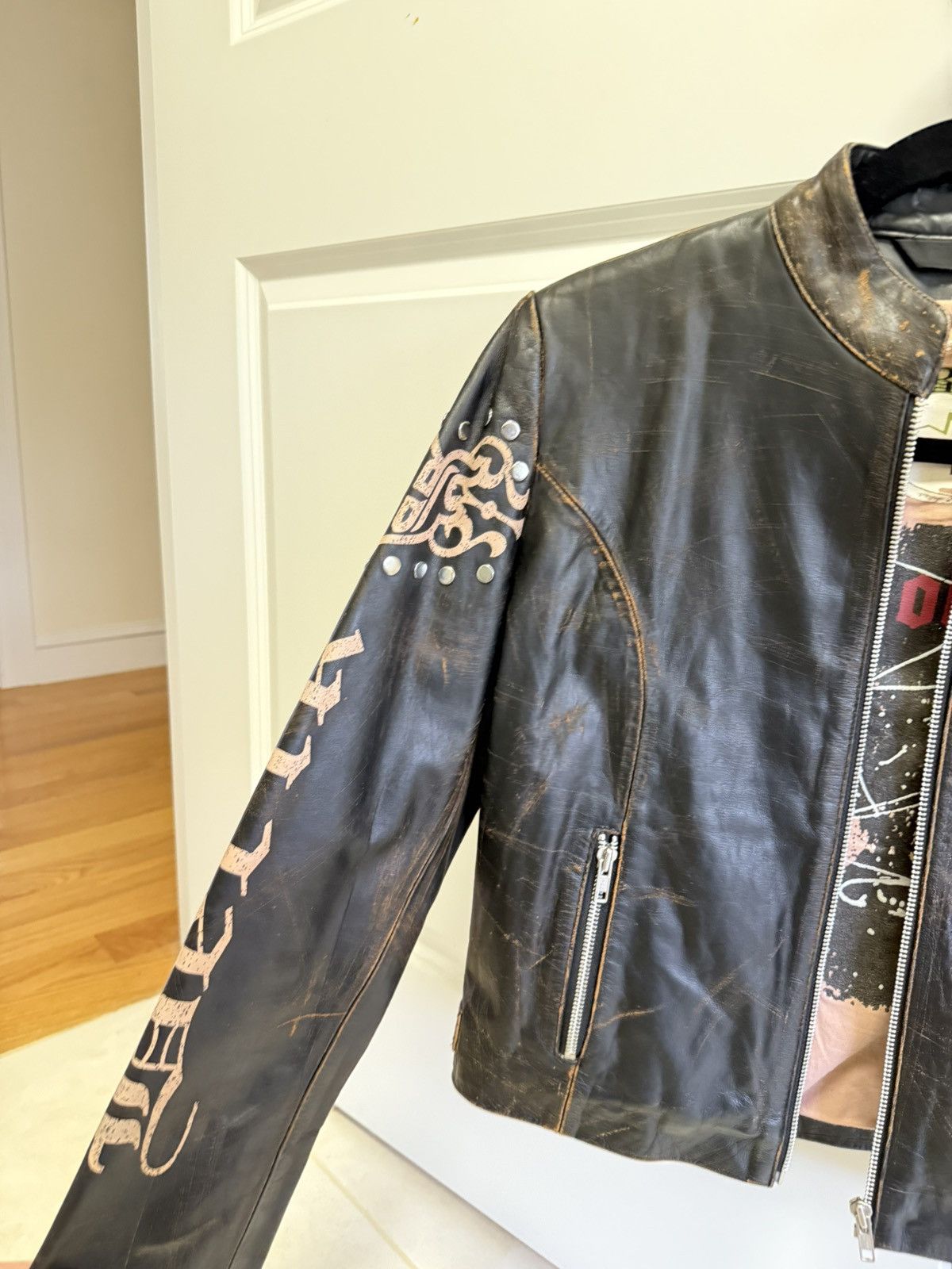 Christian Audigier × Ed Hardy × Japanese Brand japanese archive studded leather jacket Size S / US 4 / IT 40 - 5 Thumbnail