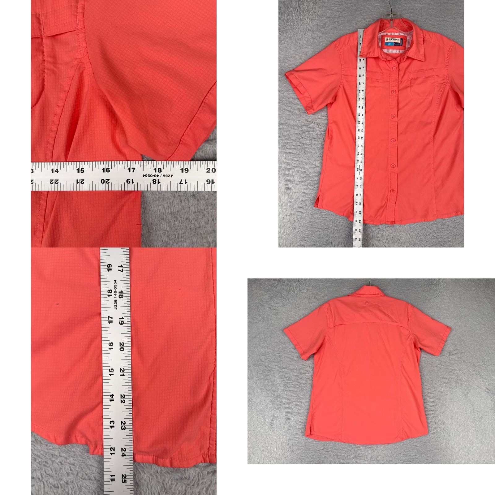 Vintage Magellan Shirt Women Small Pink Button Up Short Sleeve Pocket Poly Fish Hike Size S / US 4 / IT 40 - 8 Thumbnail