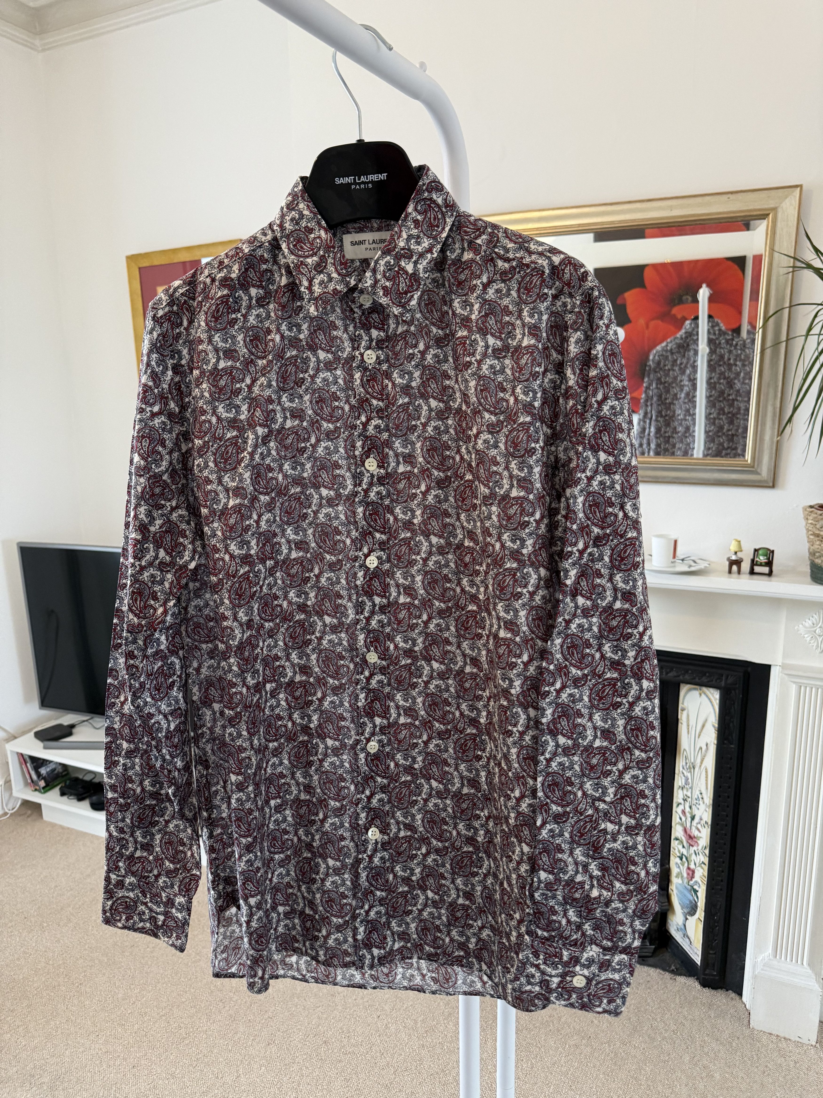 Hedi Slimane × Saint Laurent Paris SS17 Saint Laurent Paisley Shirt Size US M / EU 48-50 / 2 - 3 Thumbnail