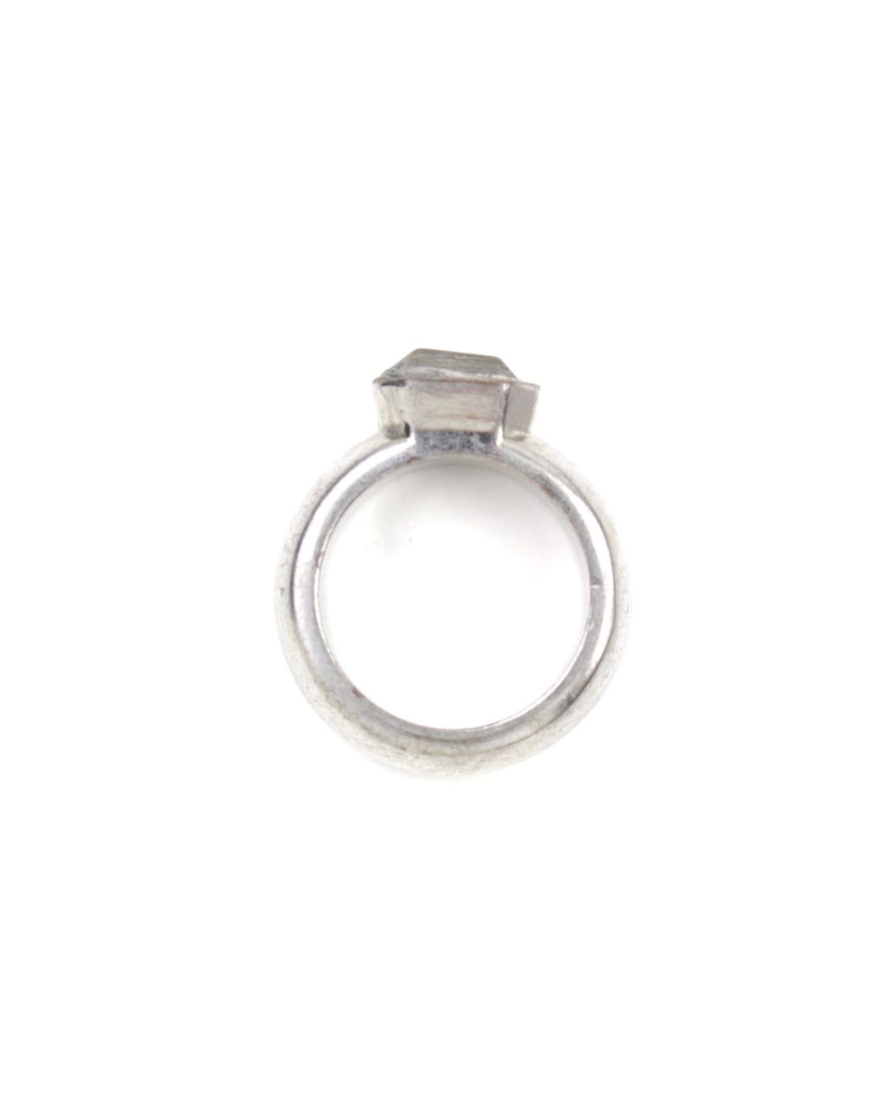 Vintage 2000S JAPANESE MADE CHUNKY RING WITH CLEAR HEXAGON STONE Size ONE SIZE - 5 Thumbnail