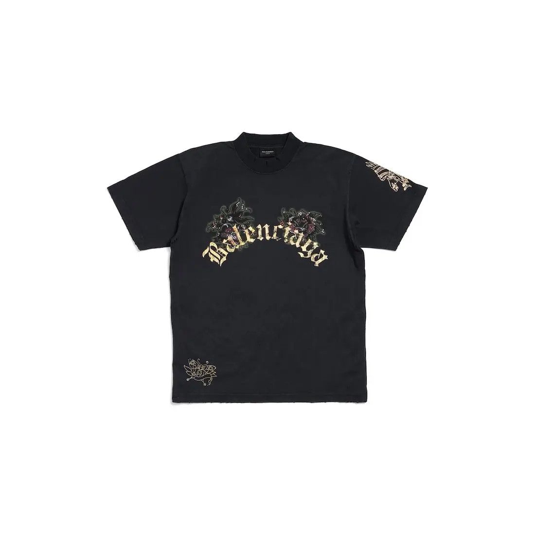 Balenciaga o1s1wg110426 Tacky Tatoo T-Shirt Small Fit in Faded Black Size XXL / US 16-18 / IT 52-54 - 1 Thumbnail