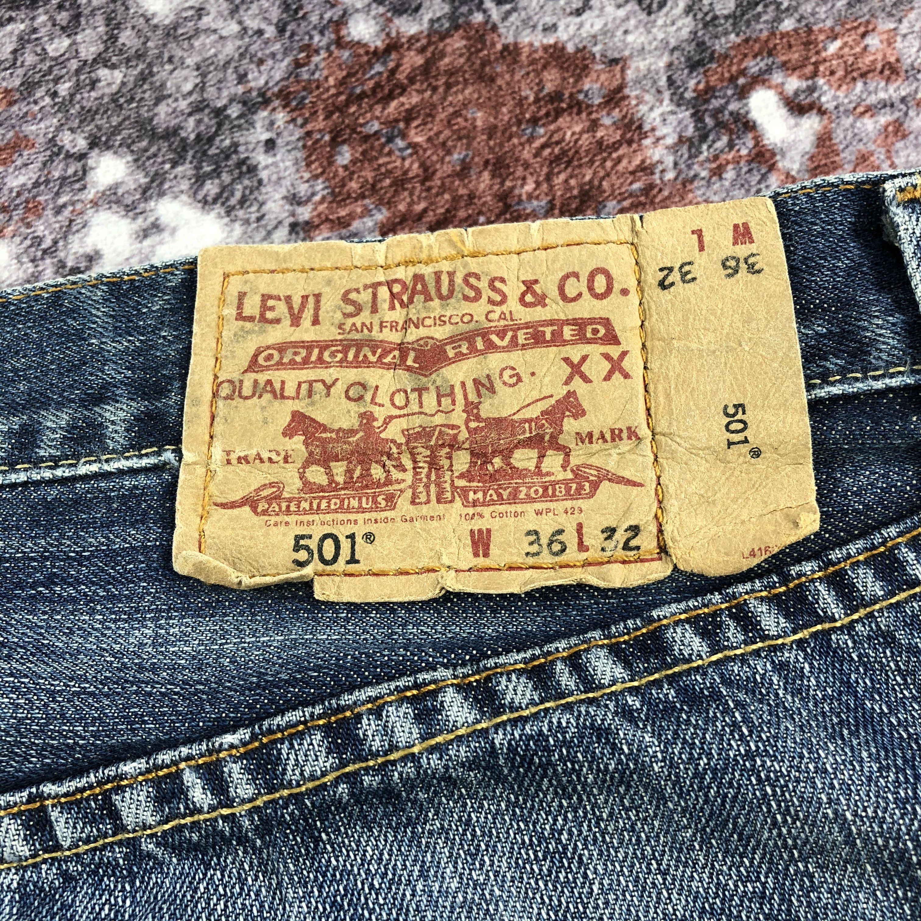 Levi's Vintage Blue Wash Levis 501 Jeans-JM2270 Size US 37 - 5 Thumbnail