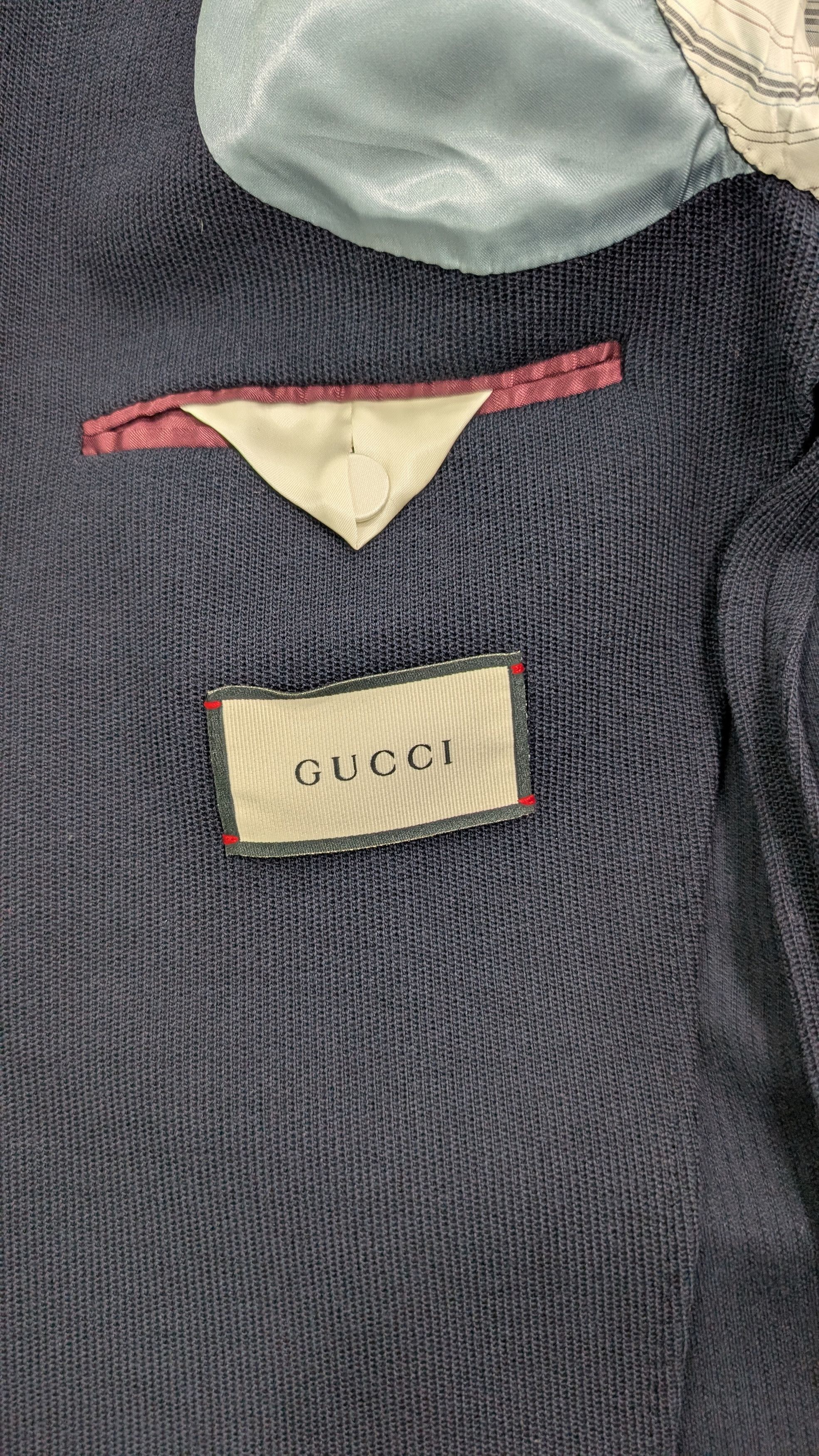 Gucci Gucci Fo Palma Blazer – Wool/Cotton Jersey – Size 50 Size 50R - 9 Thumbnail