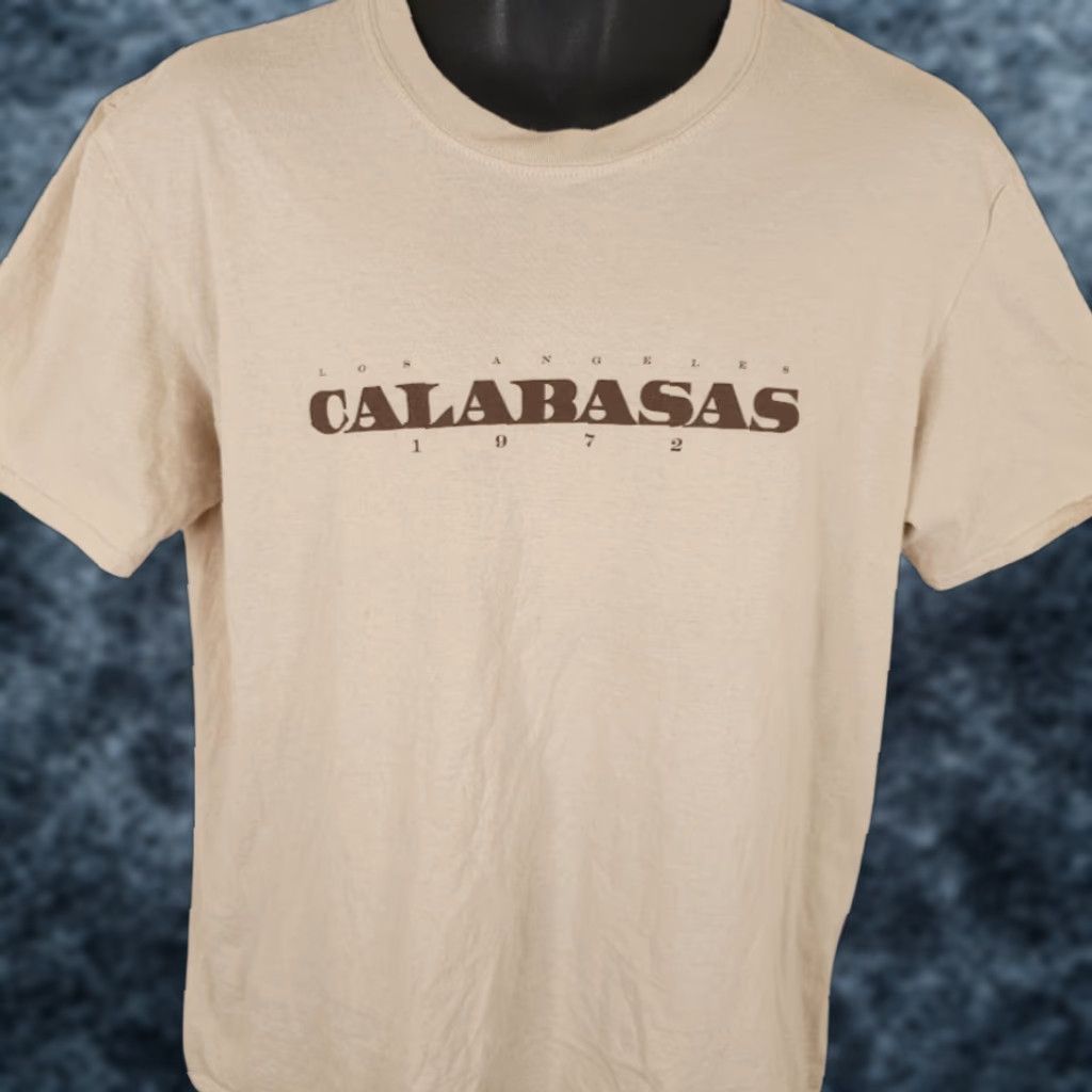 Vintage Calabasas T Shirt Mens Size Large Beige Los Angeles Travel Destination Tee Size US L / EU 52-54 / 3 - 1 Thumbnail
