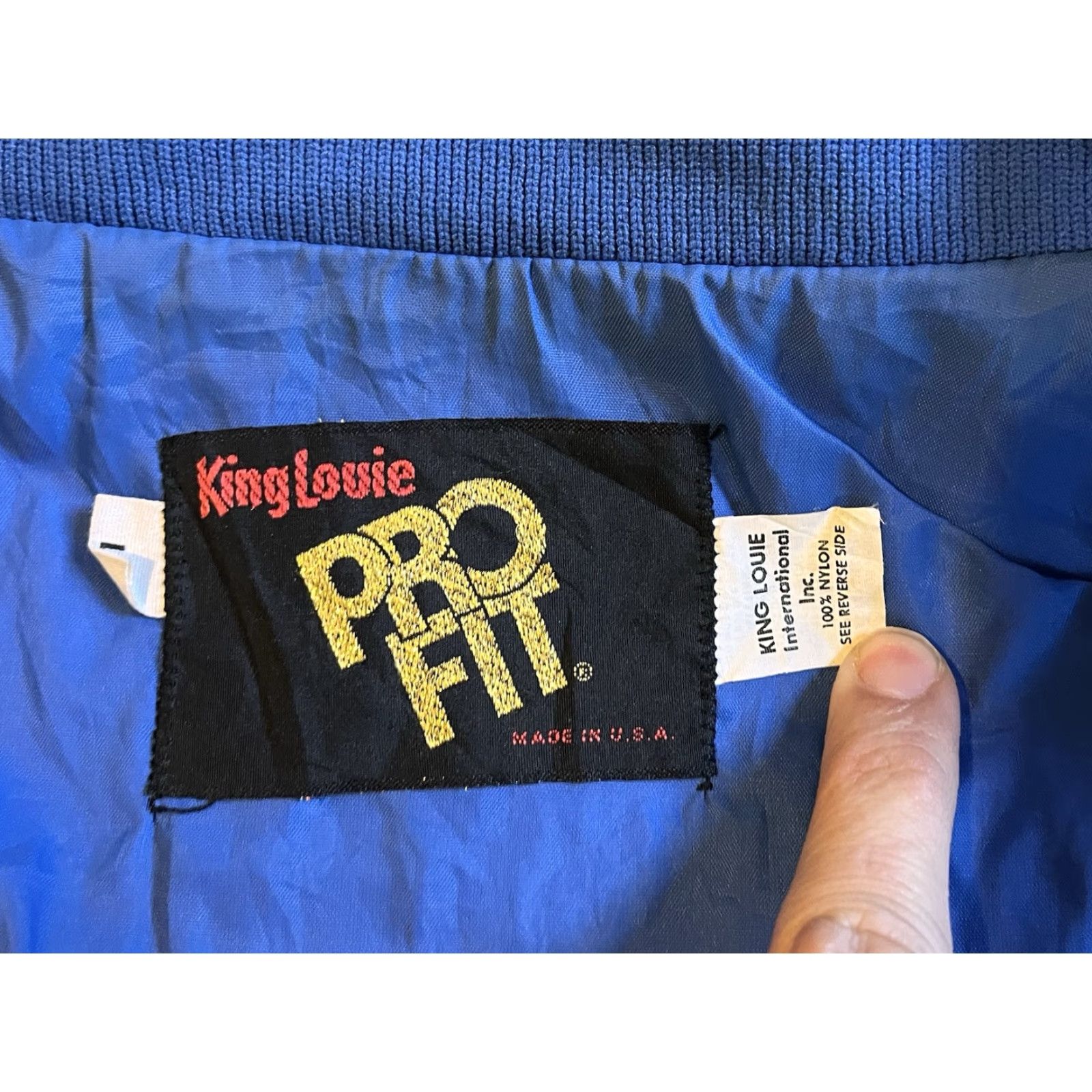 Vintage VINTAGE King Louie Jacket Car Parts Bomber Blue Men's Large 48 in Logo Embroidered 80s Grunge Retro USA Size US L / EU 52-54 / 3 - 7 Thumbnail