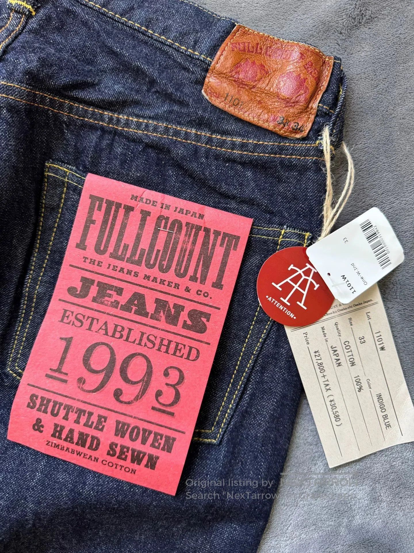 Full Count & Co. FullCount 1101 High. Size US 33 - 7 Thumbnail