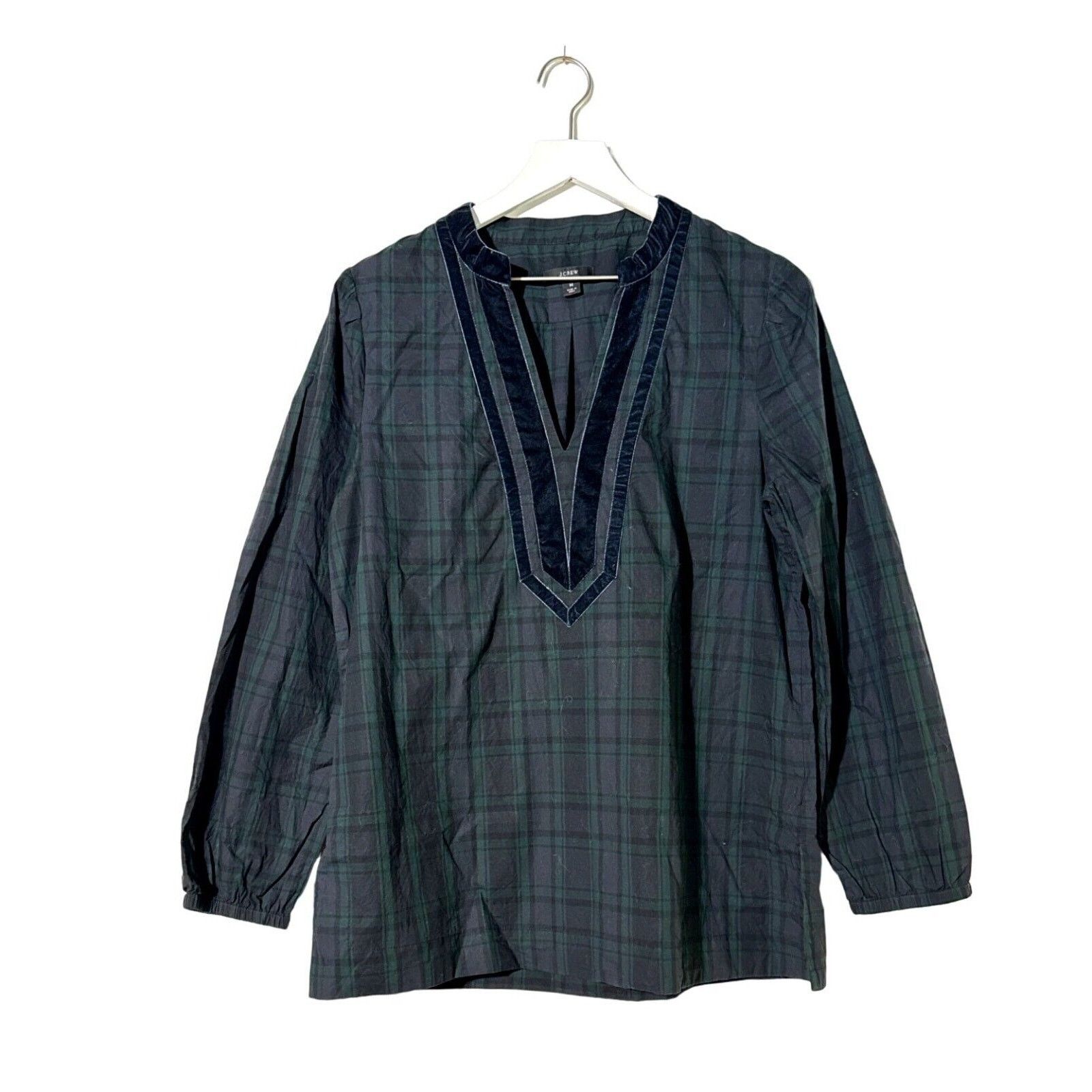 J.Crew J.Crew Black Label Plaid Velvet V-Neck Shirt Medium Size M / US 6-8 / IT 42-44 - 3 Thumbnail
