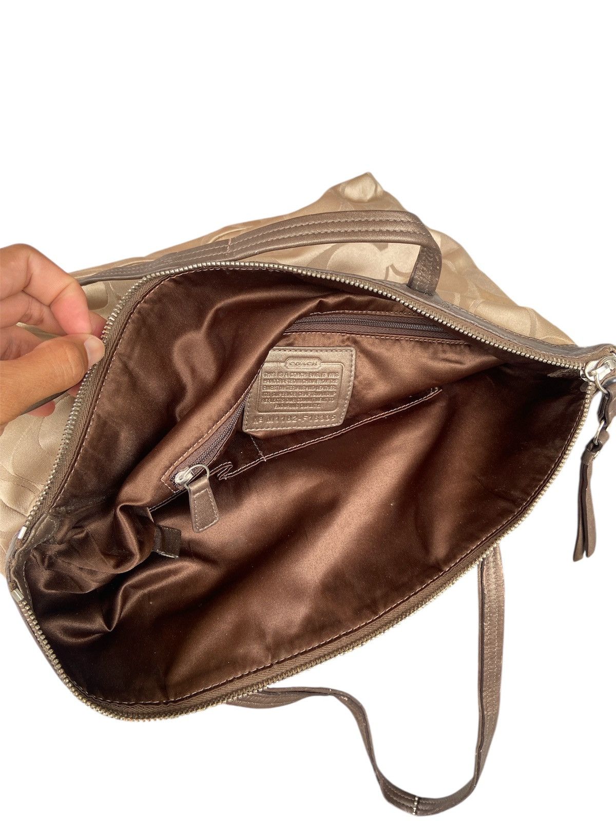Raf Simons Authentic Coach Laura Signature Large Tote F18335-BrownBeige Size ONE SIZE - 4 Thumbnail