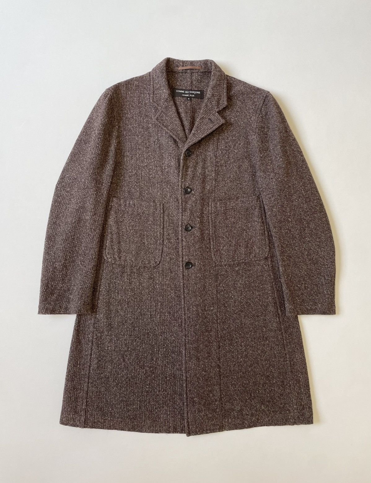 Comme des Garcons Homme Plus S/S 1995 Brown Weave Cotton Overcoat Size US M / EU 48-50 / 2 - 19 Thumbnail