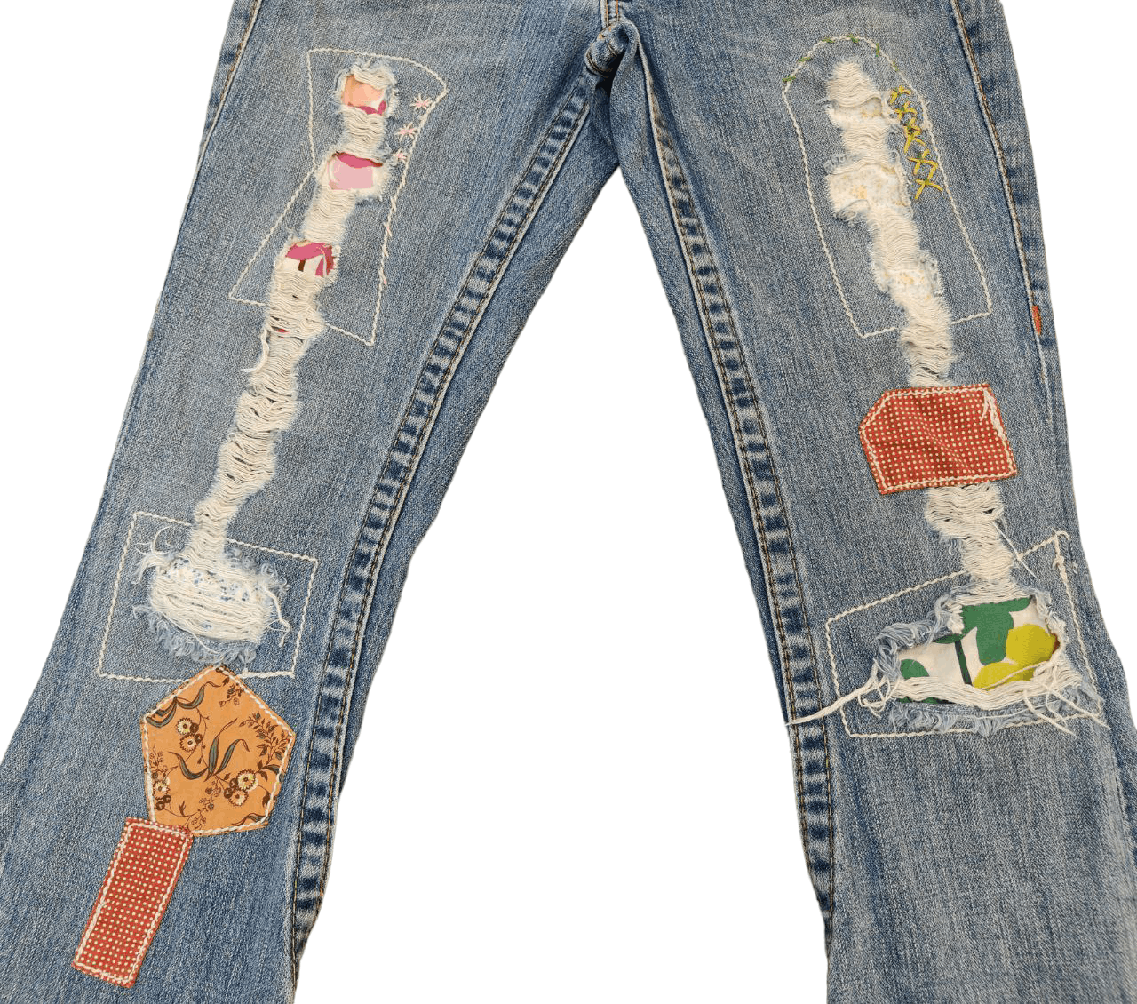 True Religion ❎ Vintage True Religion Patchwork Flare Denim Size 26" / US 2 / IT 38 - 6 Thumbnail