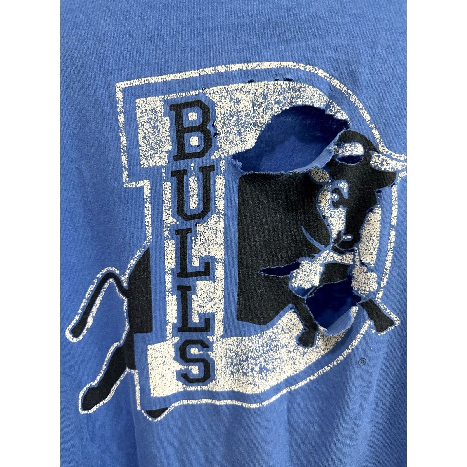 Fruit Of The Loom VTG 90s Durham Bulls MiLB T-Shirt XL Blue Mens Short Sleeve Distressed Thrashed Worn FT Fruit of the Loom Size US XL / EU 56 / 4 - 3 Thumbnail